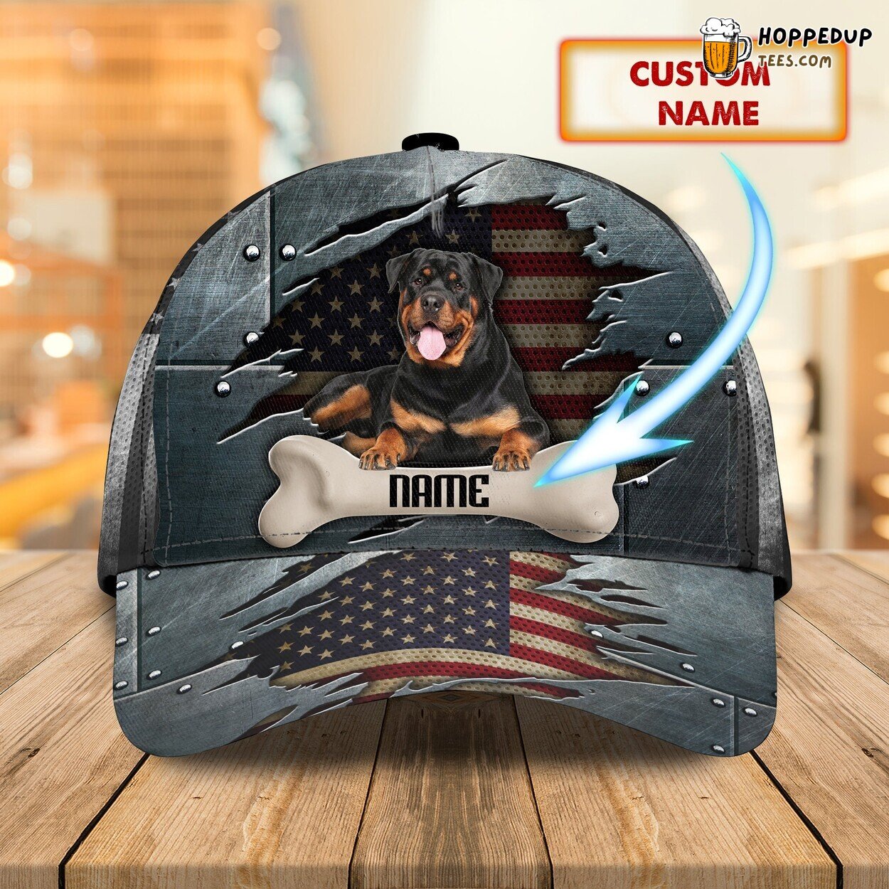 Rottweiler’s Majestic Presence Personalized 3D Classic Cap Canine Love