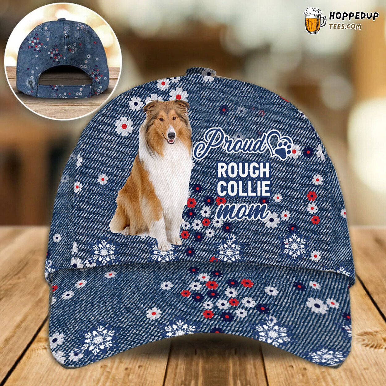 Rough Collie Women’s Classic Cap Hat Proud Dog Mom Emblem Special Rough Collie Women’s Classic Cap Hat Proud Dog Mom Emblem Special