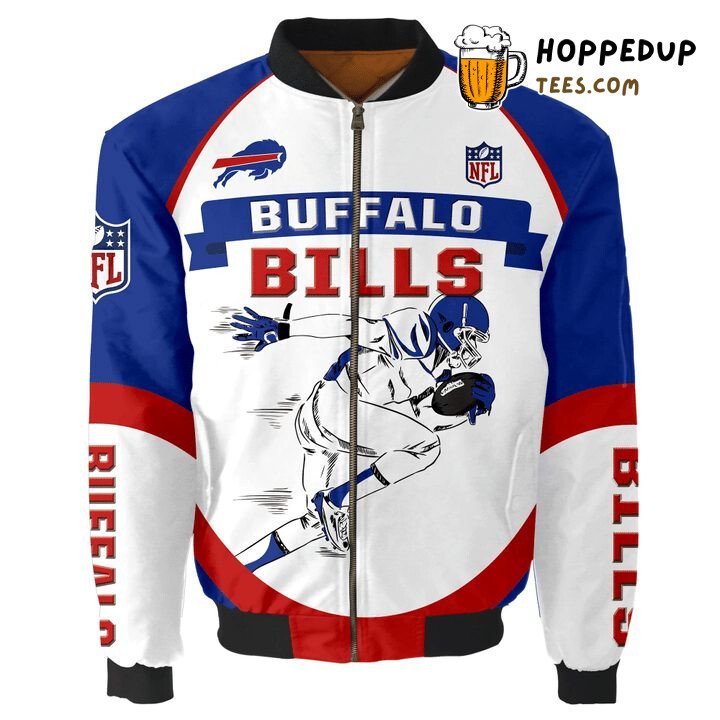 Royal Blue White Buffalo Bills NFL Classic Bomber Jacket Series Royal Blue White Buffalo Bills NFL Classic Bomber Jacket Series