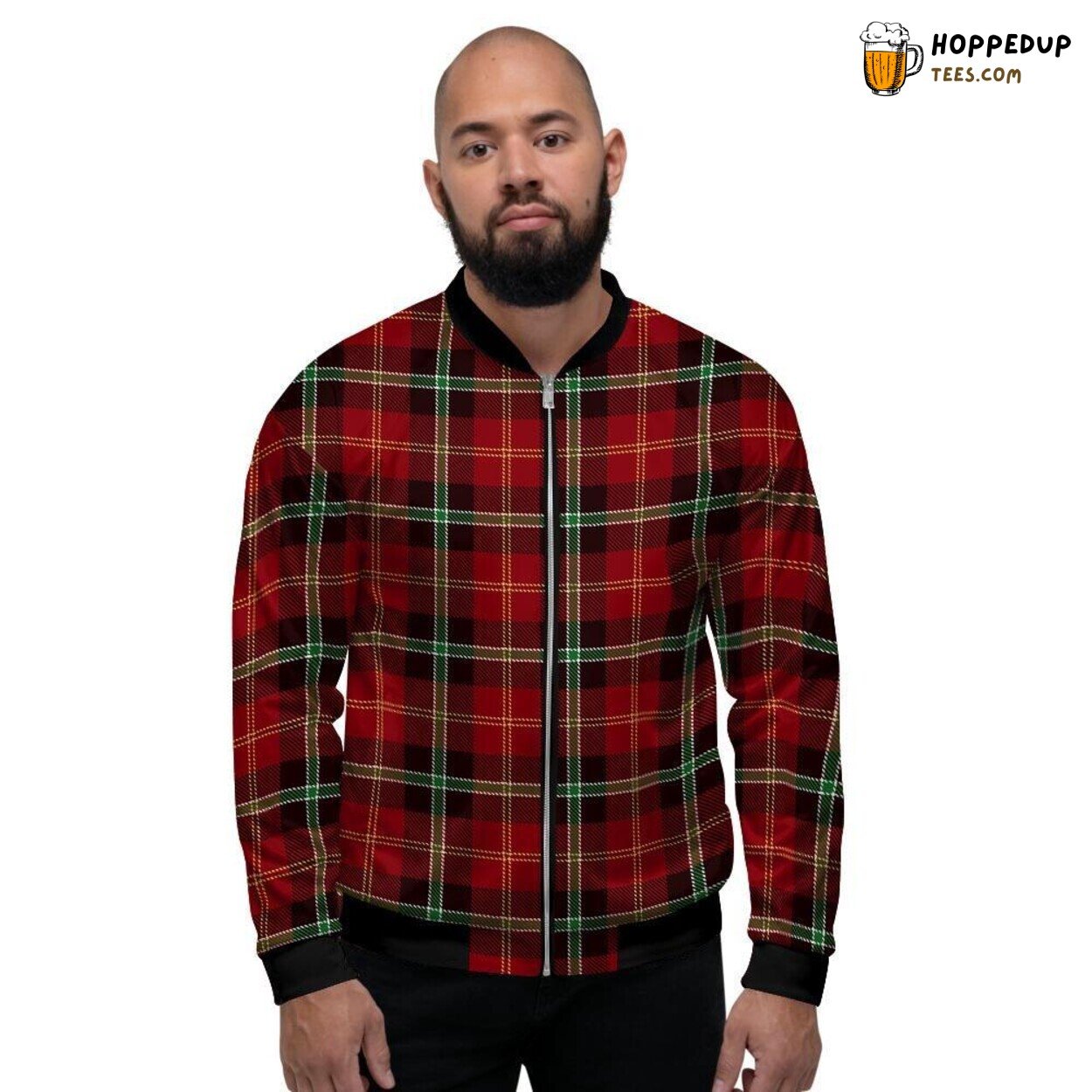 Royal Stewart Tartan Red Plaid Men’s Bomber Jacket Authentic Classic Look
