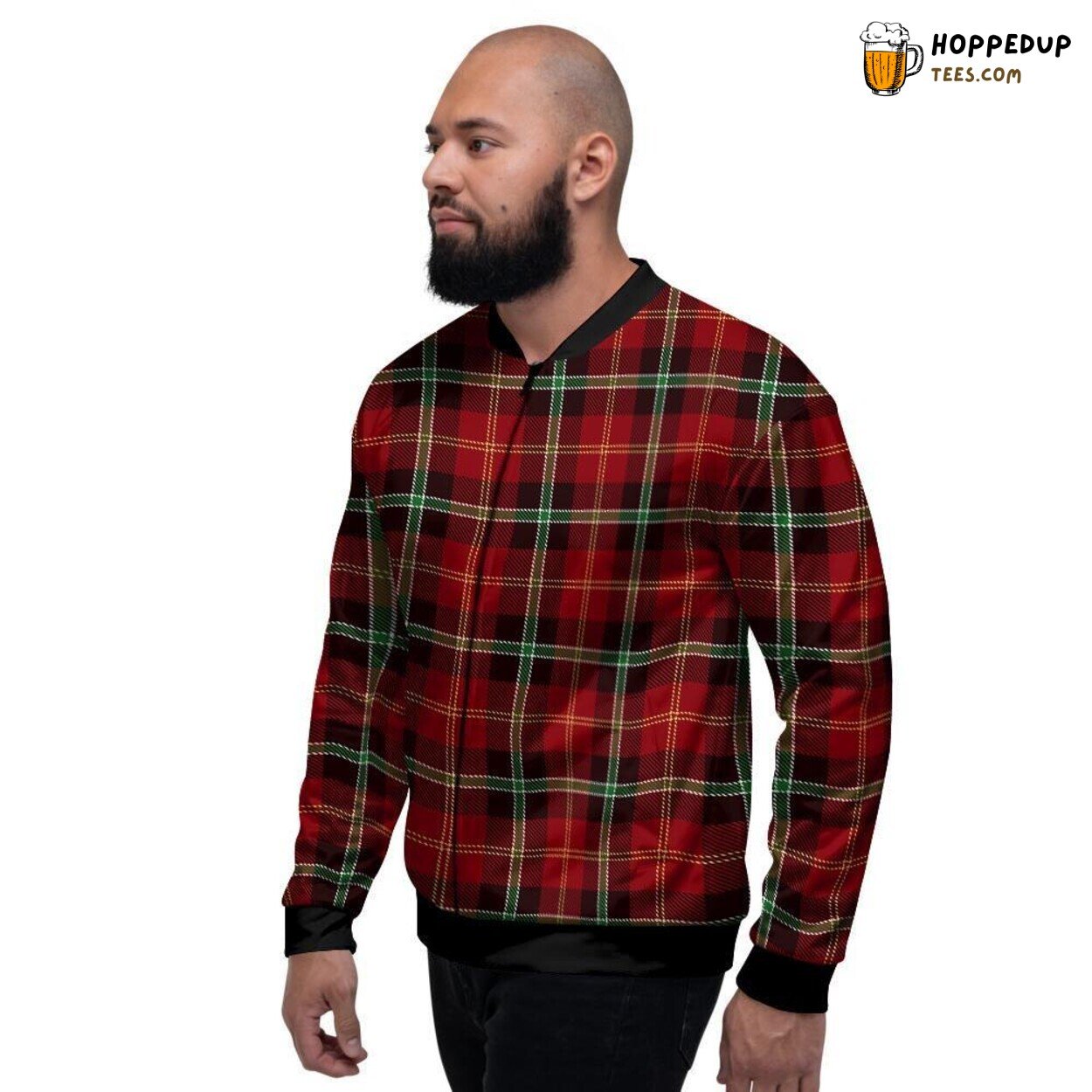 Royal Stewart Tartan Red Plaid Men’s Bomber Jacket Authentic Classic Look