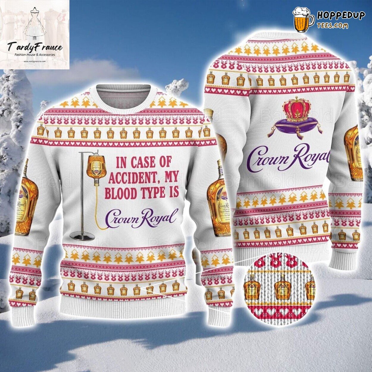 Royal Whiskey Crown Royal Black Christmas Ugly Sweater Men Design