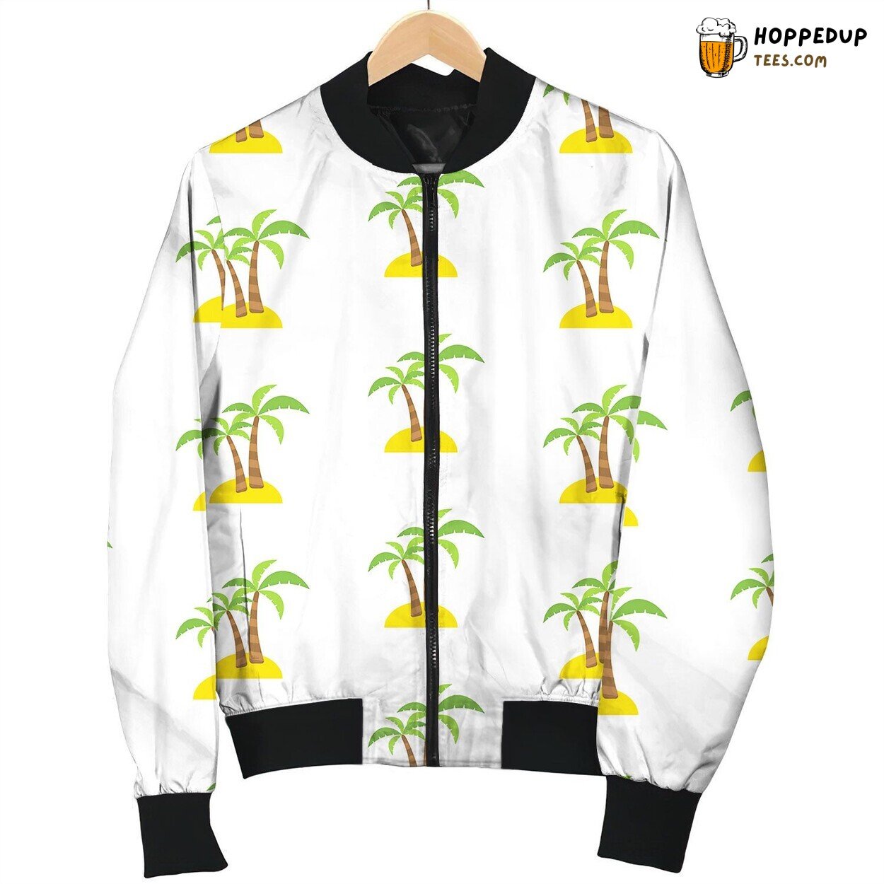 Royalty Free Abstract Seamless Pattern With Tropical Palm Trees Bomber Jacket