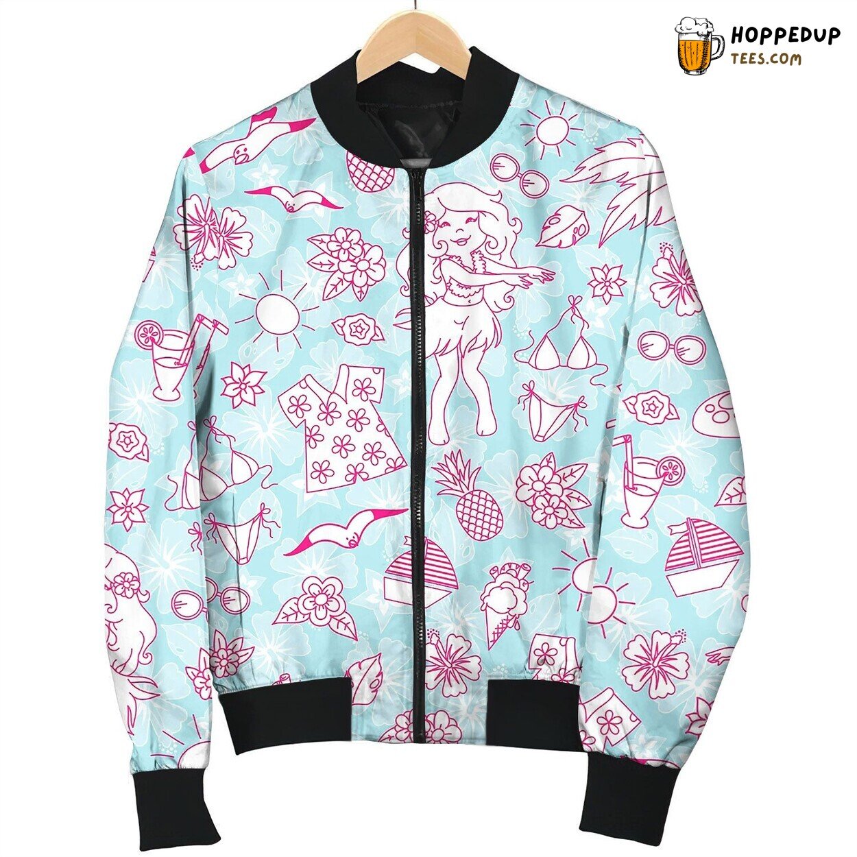 Royalty Free Tropical Pattern Cute Bomber Jacket