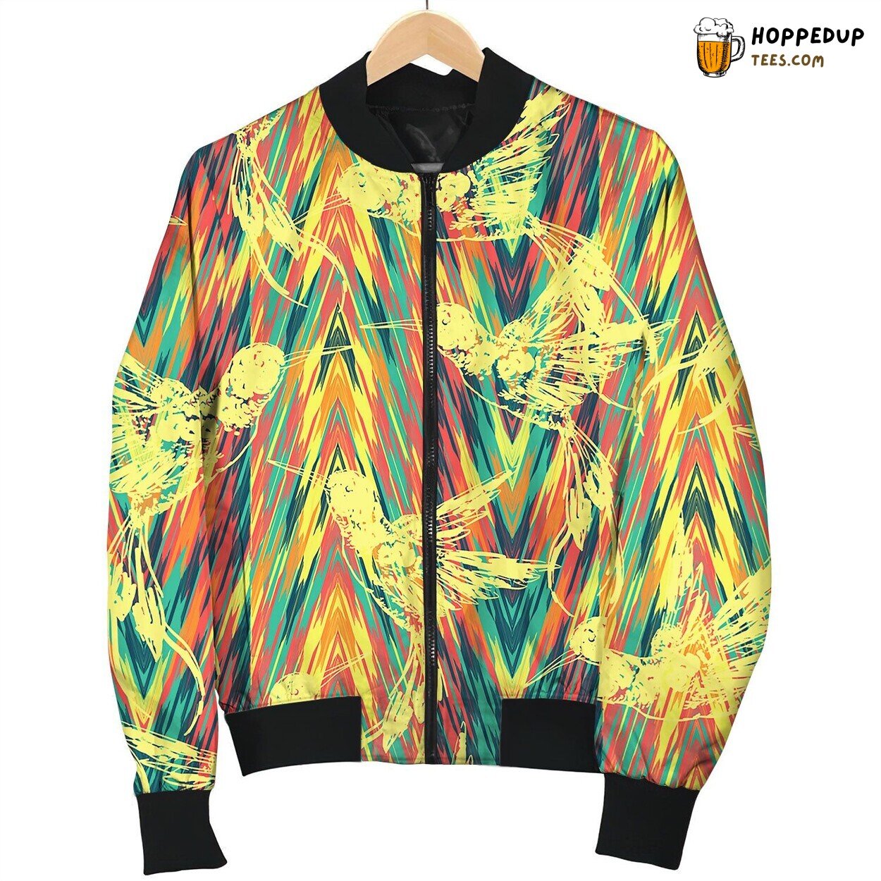 Royalty Free Tropical Seamless Pattern With Bird Bomber Jacket