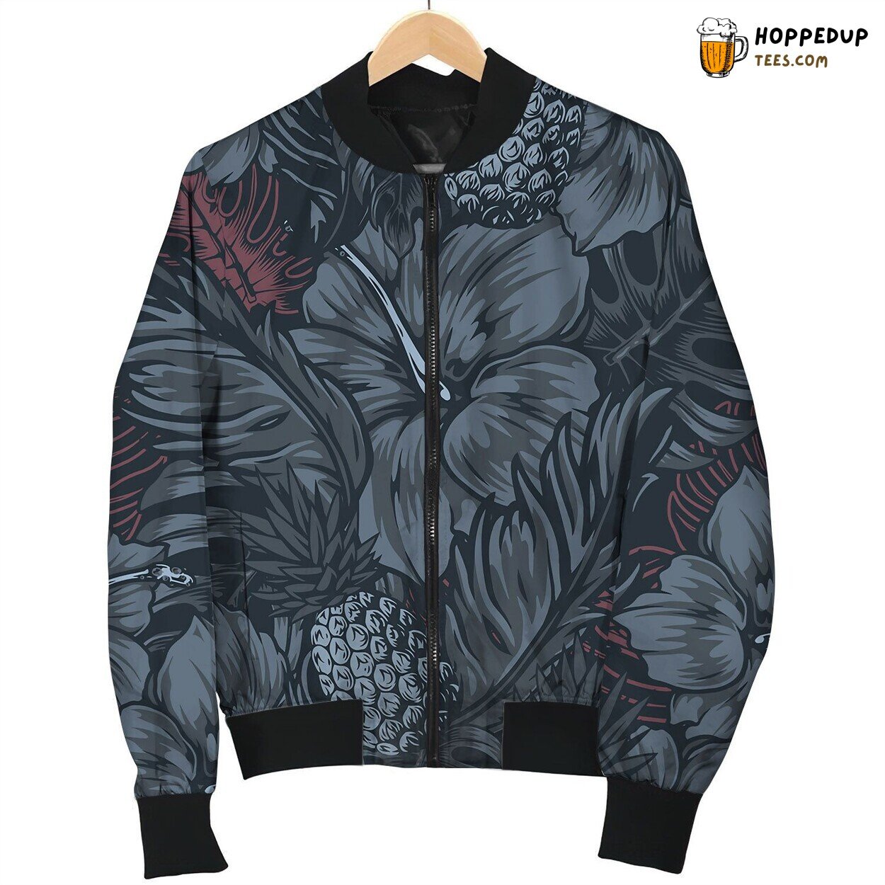Royalty Free Tropical Vintage Dark Seamless Bomber Jacket