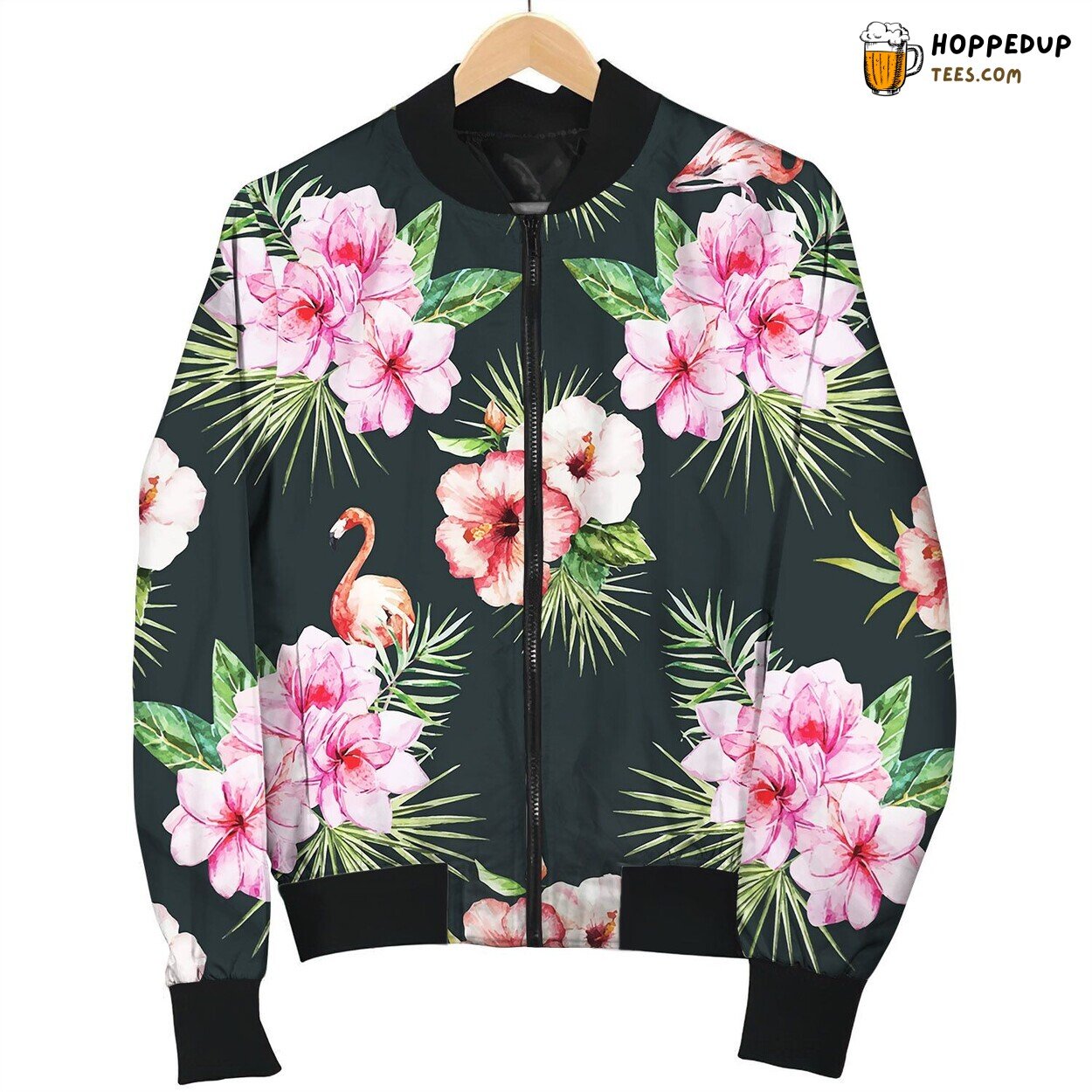 Royalty Free Watercolor Tropical Floral Pattern Bomber Jacket