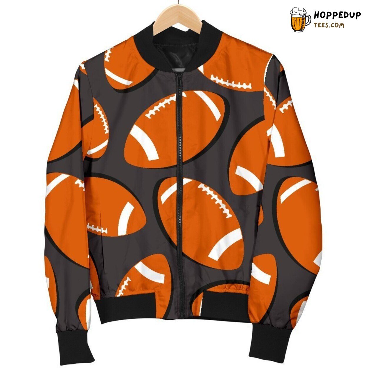 Rugby Meets American Football Men’s Bomber Jacket Sportive Ball Design Art Rugby Meets American Football Men’s Bomber Jacket Sportive Ball Design Art