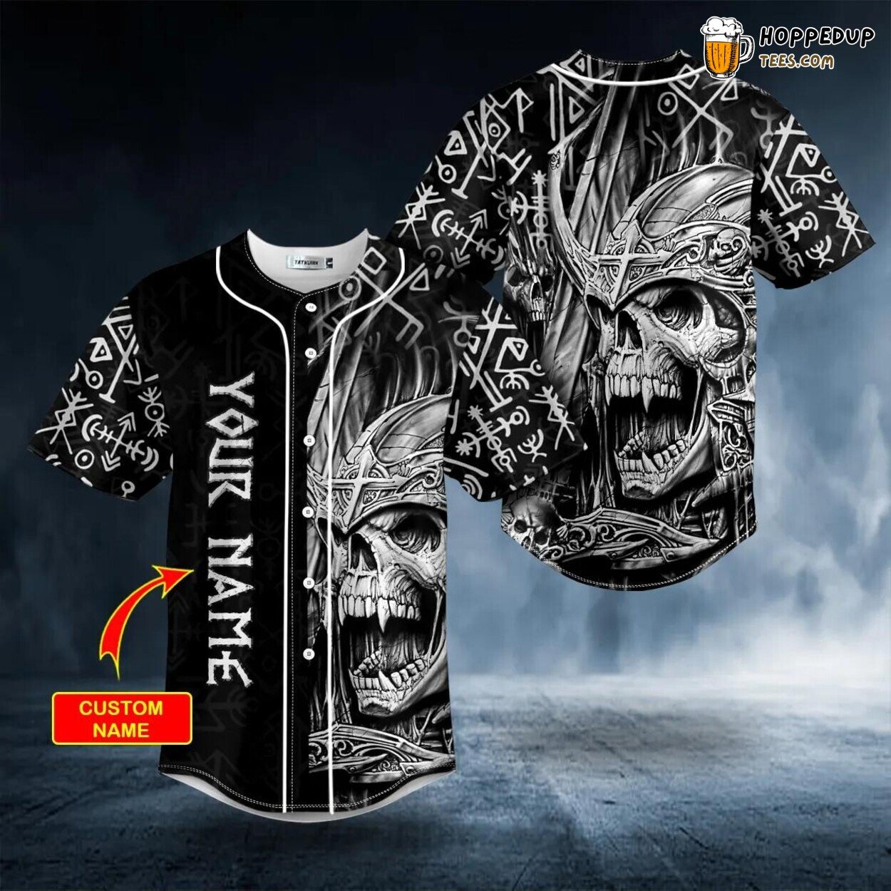 Runes King Ghost Viking Skull Tailored Unique Baseball Jersey Custom