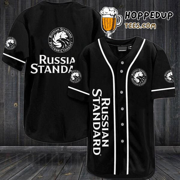 Russian Standard Vodka Skull Black Baseball Jersey Unique Design Edition