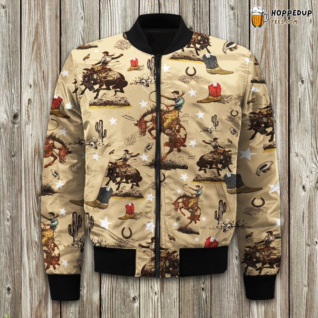 Rustic Brown Cowboy Theme Winter Bomber Jacket Western Elegance Fashion