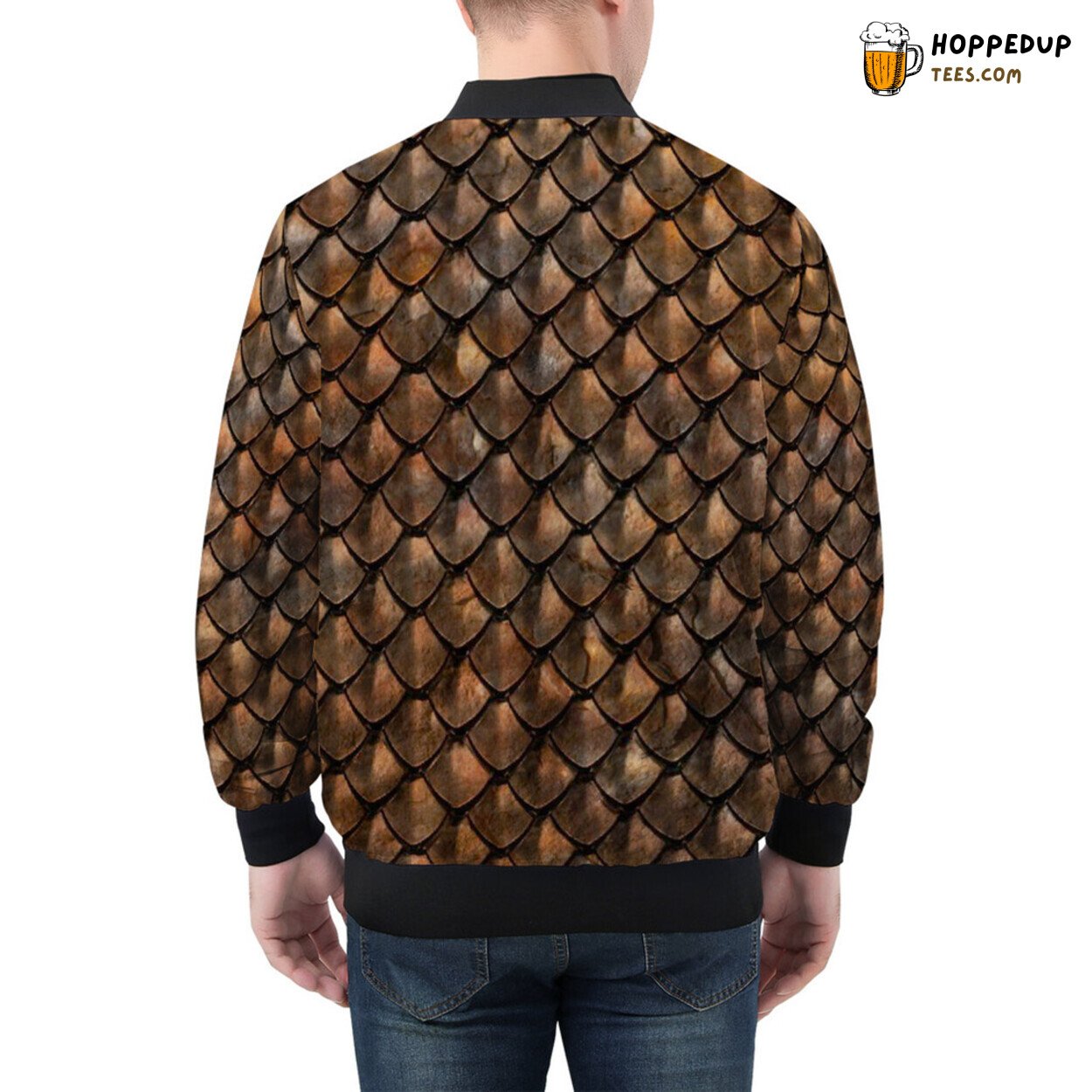 Rusty Scaled Armor Patterns Guard Men’s Bomber Jacket Design
