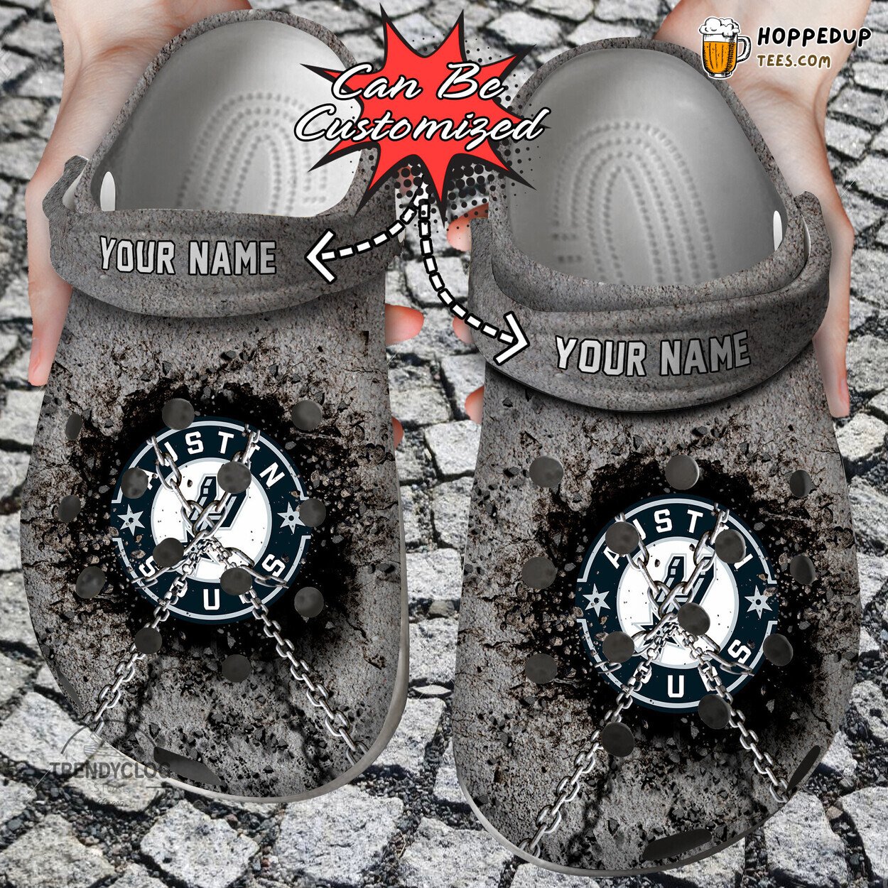 SA Spurs Basketball Personalized Chain Breaking Wall Clogs
