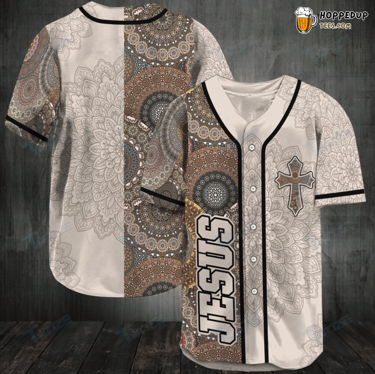 Sacred Jesus Mandala 3D Printed Art Baseball Jersey Shirt Worship