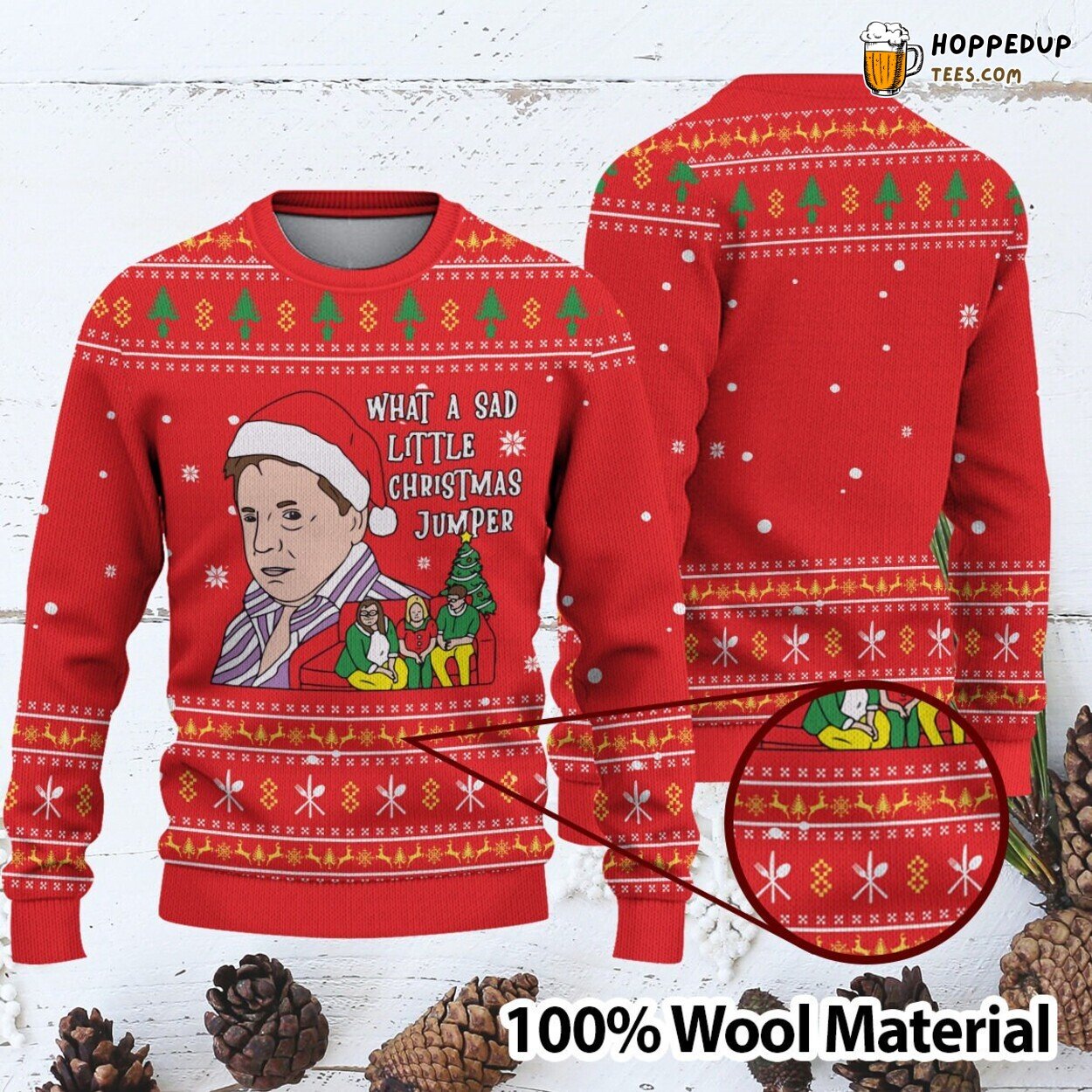 Sad Little Christmas Jumper British UK TV Funny Sweater Come Dine