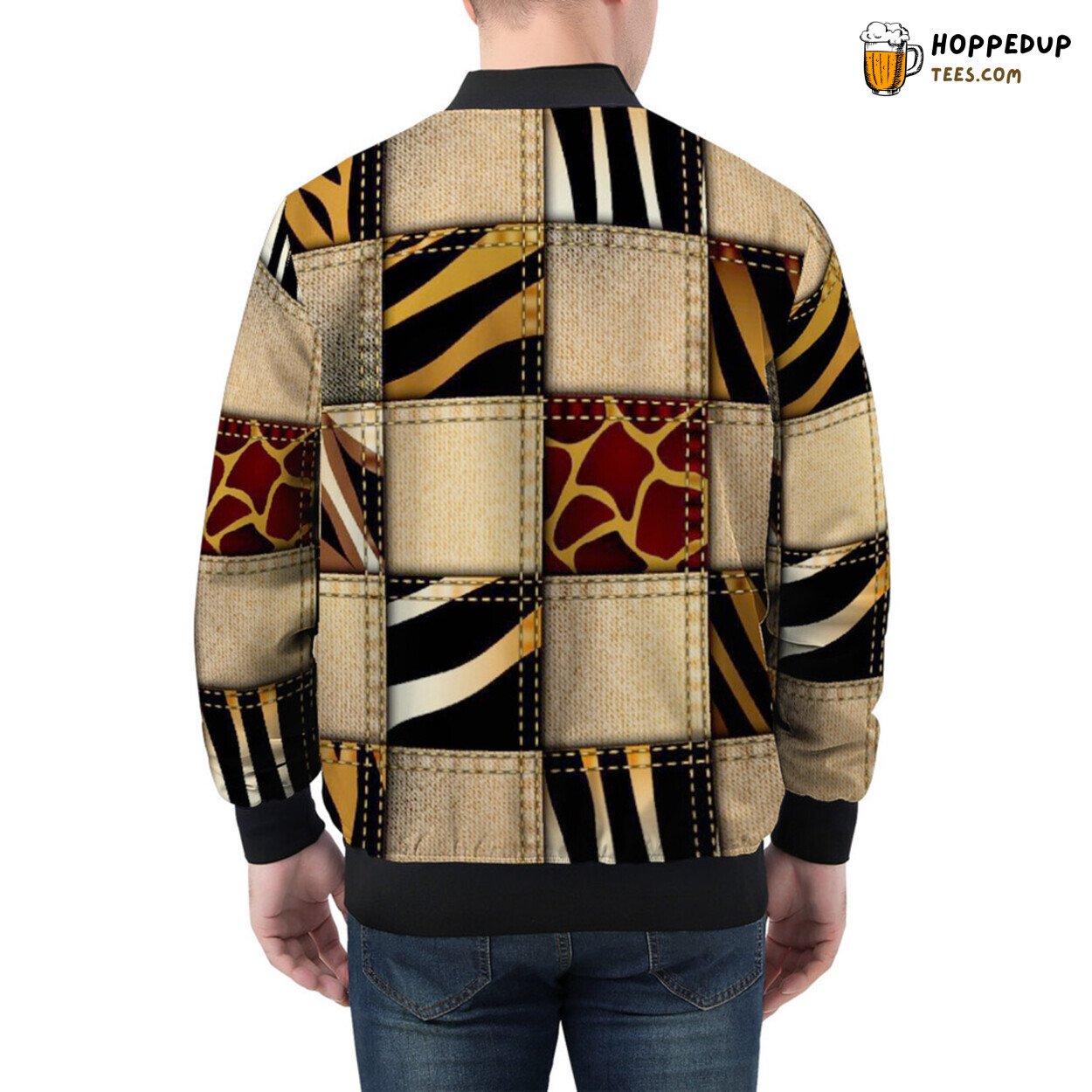 Safari Inspired Patchwork Men’s Bomber Jacket Ultimate Fashion
