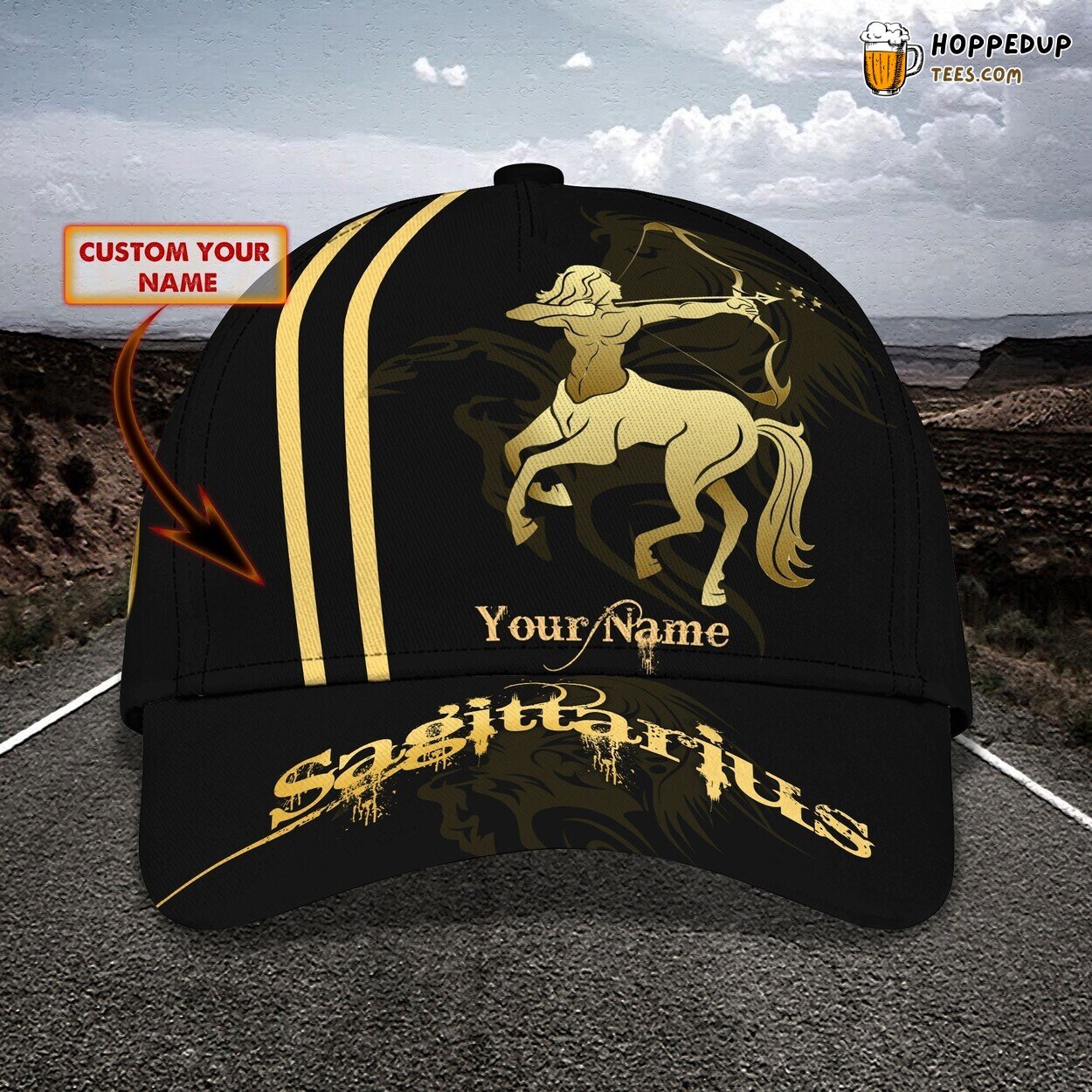 Sagittarius Exclusive 3D Classic Cap Personalized Name Elegant Design