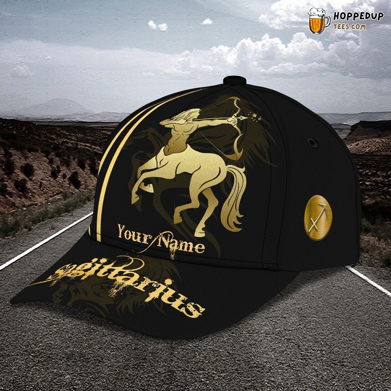 Sagittarius Exclusive 3D Classic Cap Personalized Name Elegant Design