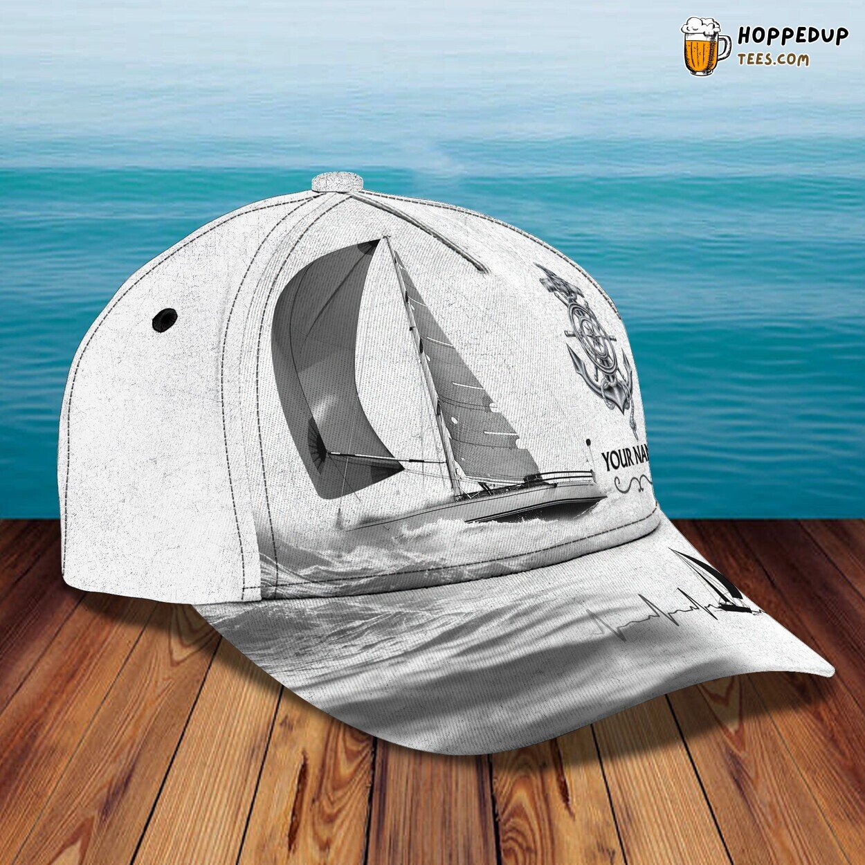 Sailing Design Classic 3D Cap Personalized Name Unique Premium Series