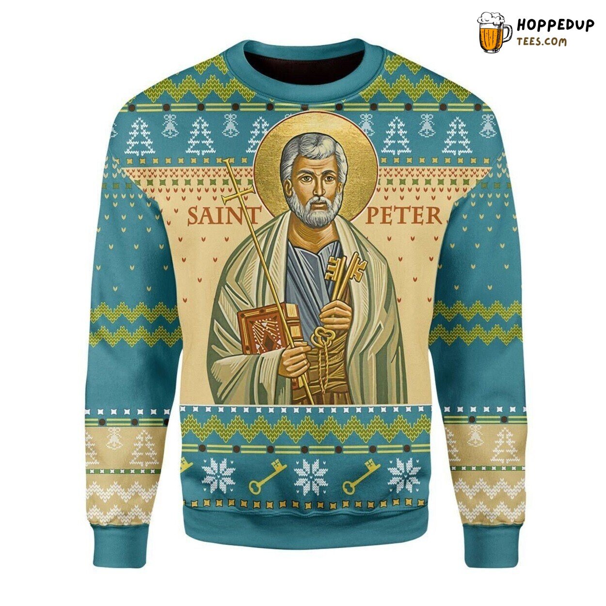 Saint Peter Inspired Ugly Christmas Sweater Knitted Festive Holiday