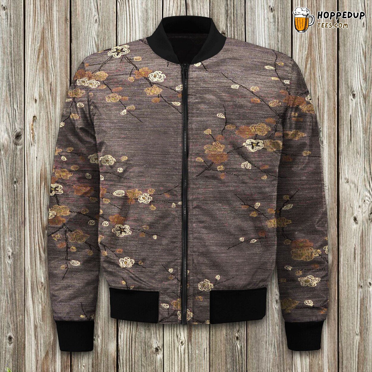 Sakura Cherry Blossom Winter Bomber Jacket Padded Design Superior Comfort