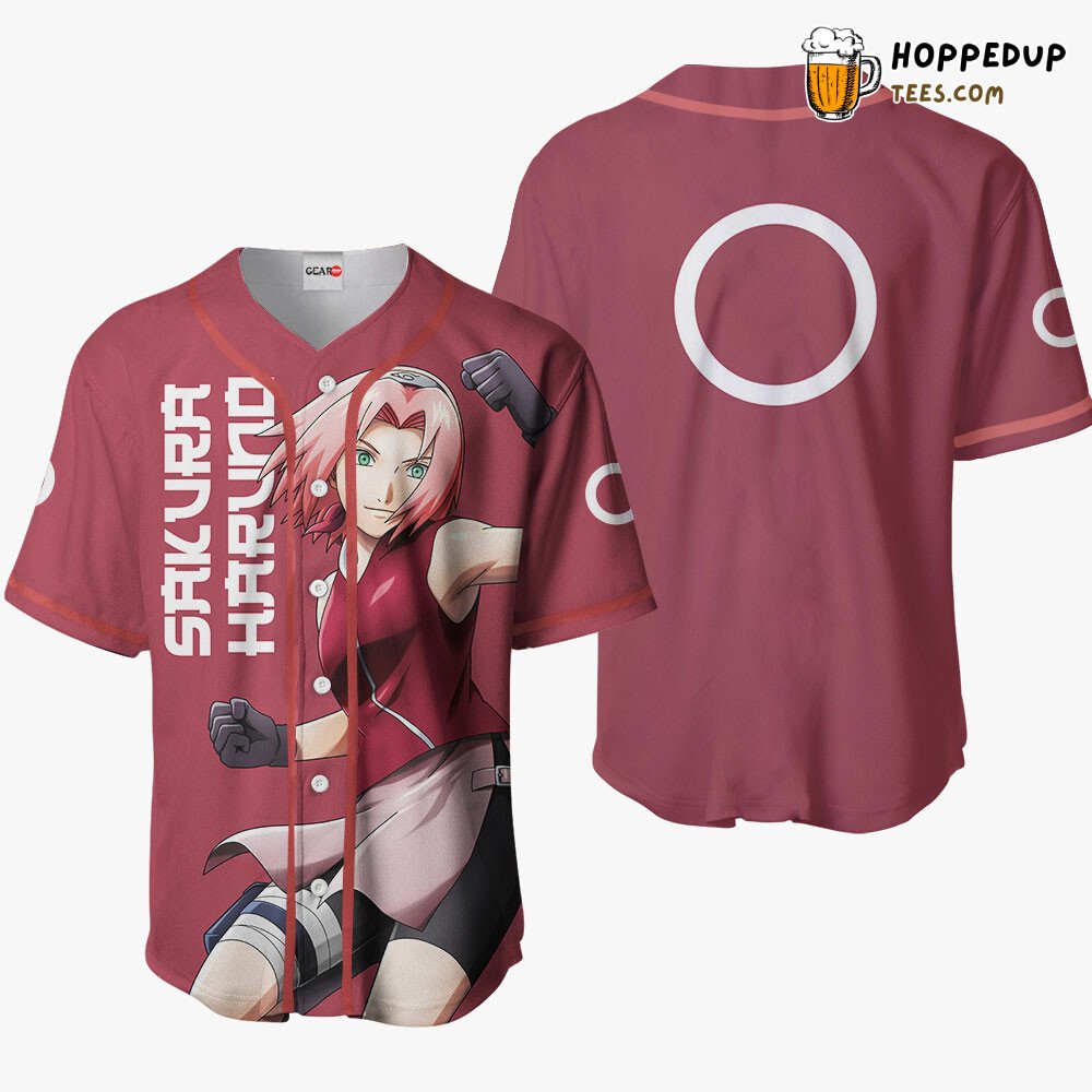 Sakura Haruno Unique Anime Design Collection Baseball Jersey Distinctive
