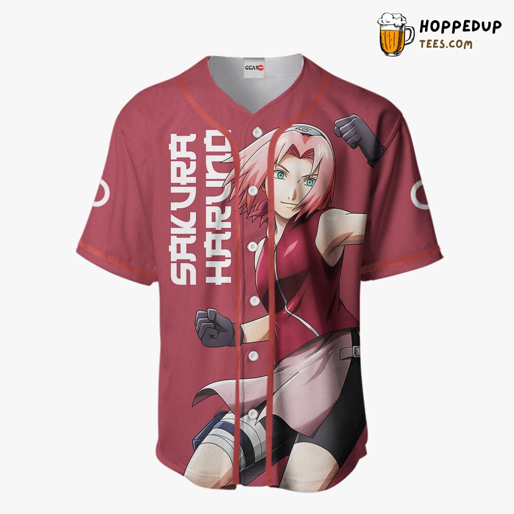 Sakura Haruno Unique Anime Design Collection Baseball Jersey Distinctive