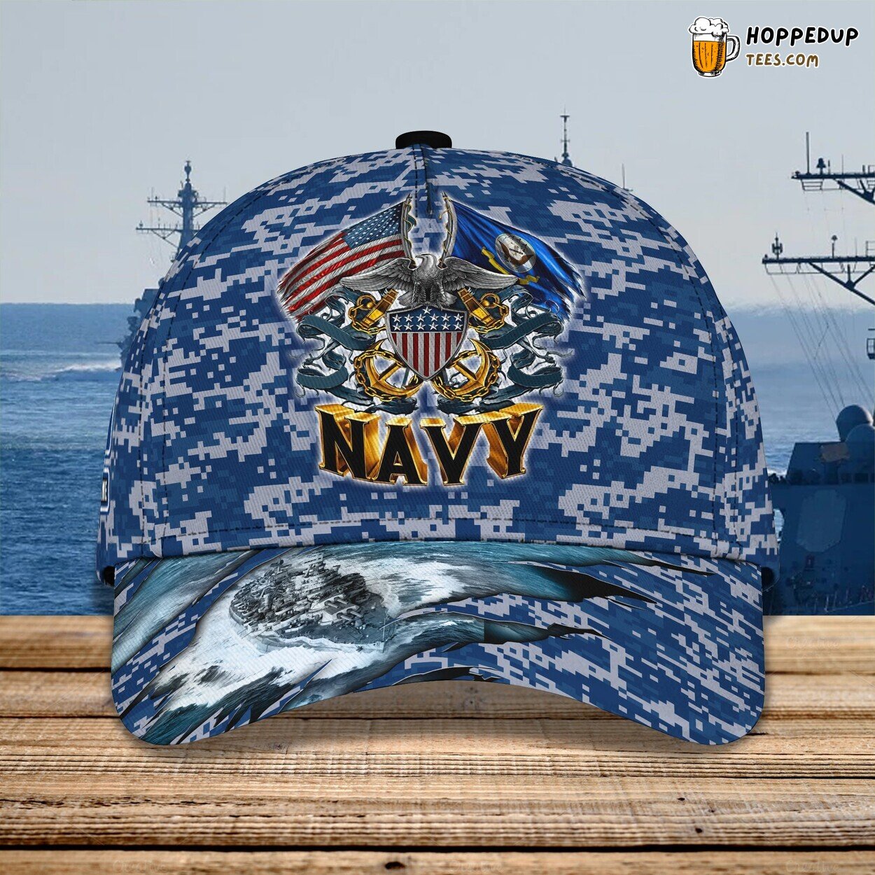 Salute the Valor of the Navy Personalized 3D Classic Cap Pride