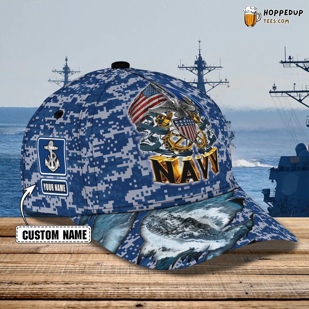 Salute the Valor of the Navy Personalized 3D Classic Cap Pride