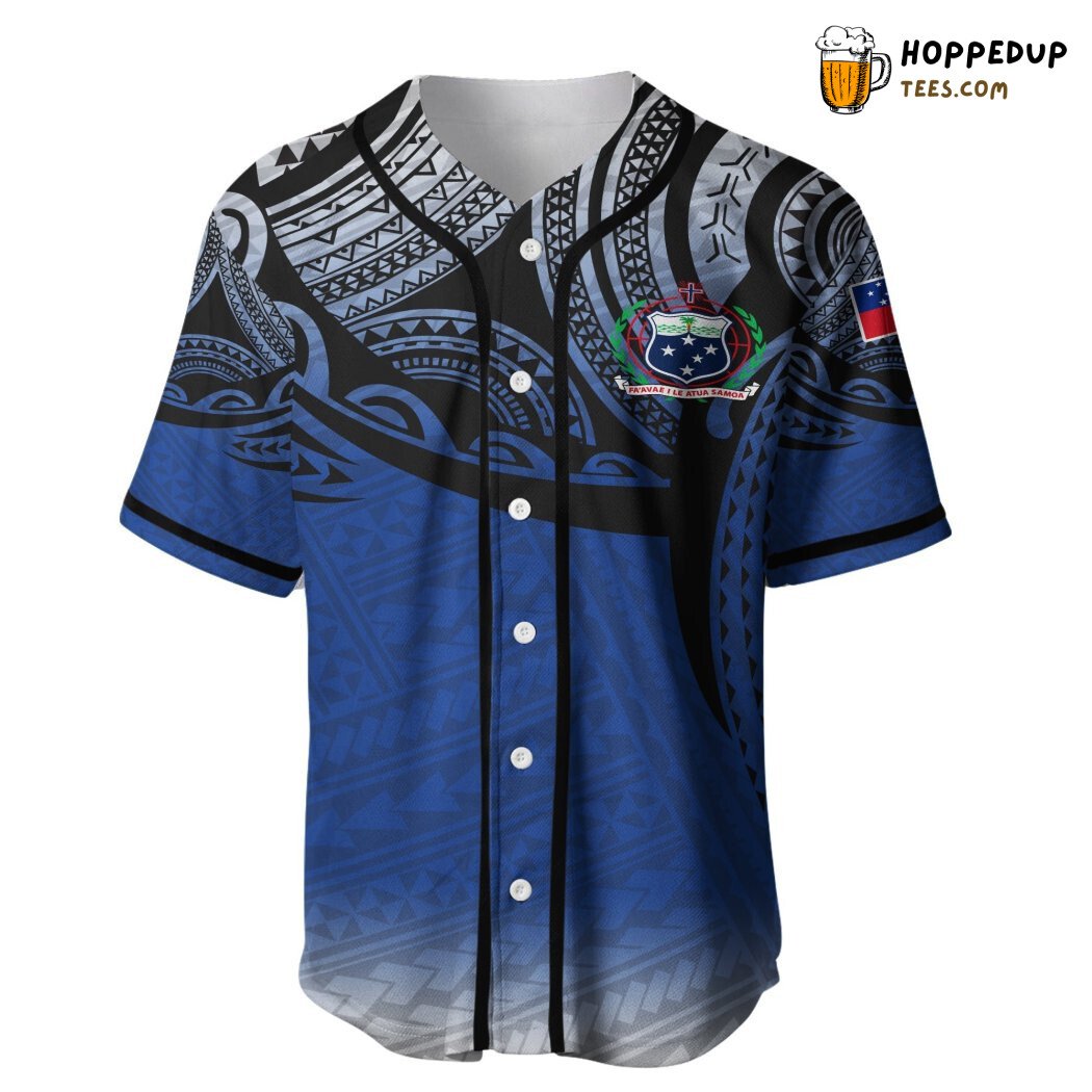 Samoa Polynesian Tribal Art 3D Printed Baseball Jersey Culture