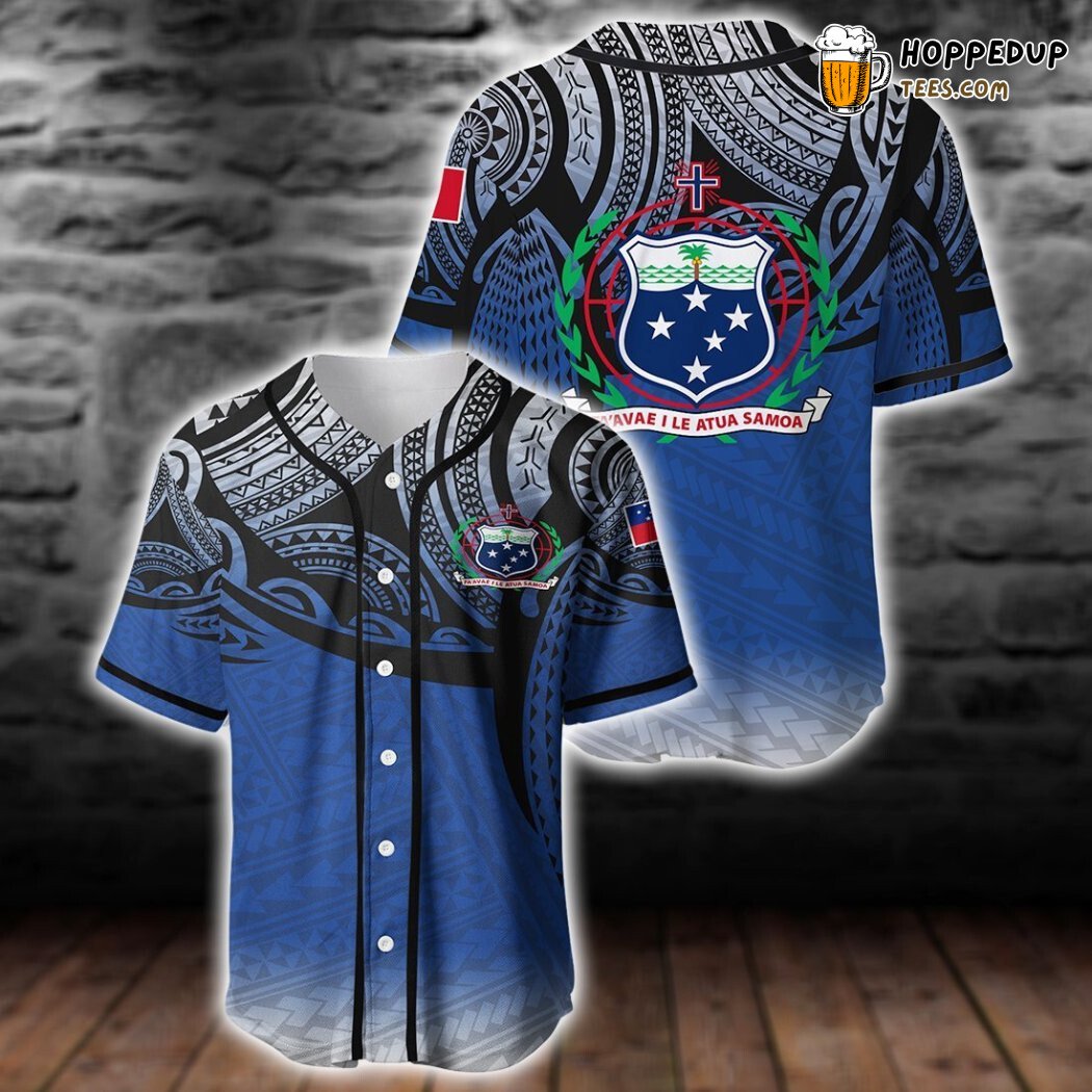Samoa Polynesian Tribal Art 3D Printed Baseball Jersey Culture Samoa Polynesian Tribal Art 3D Printed Baseball Jersey Culture