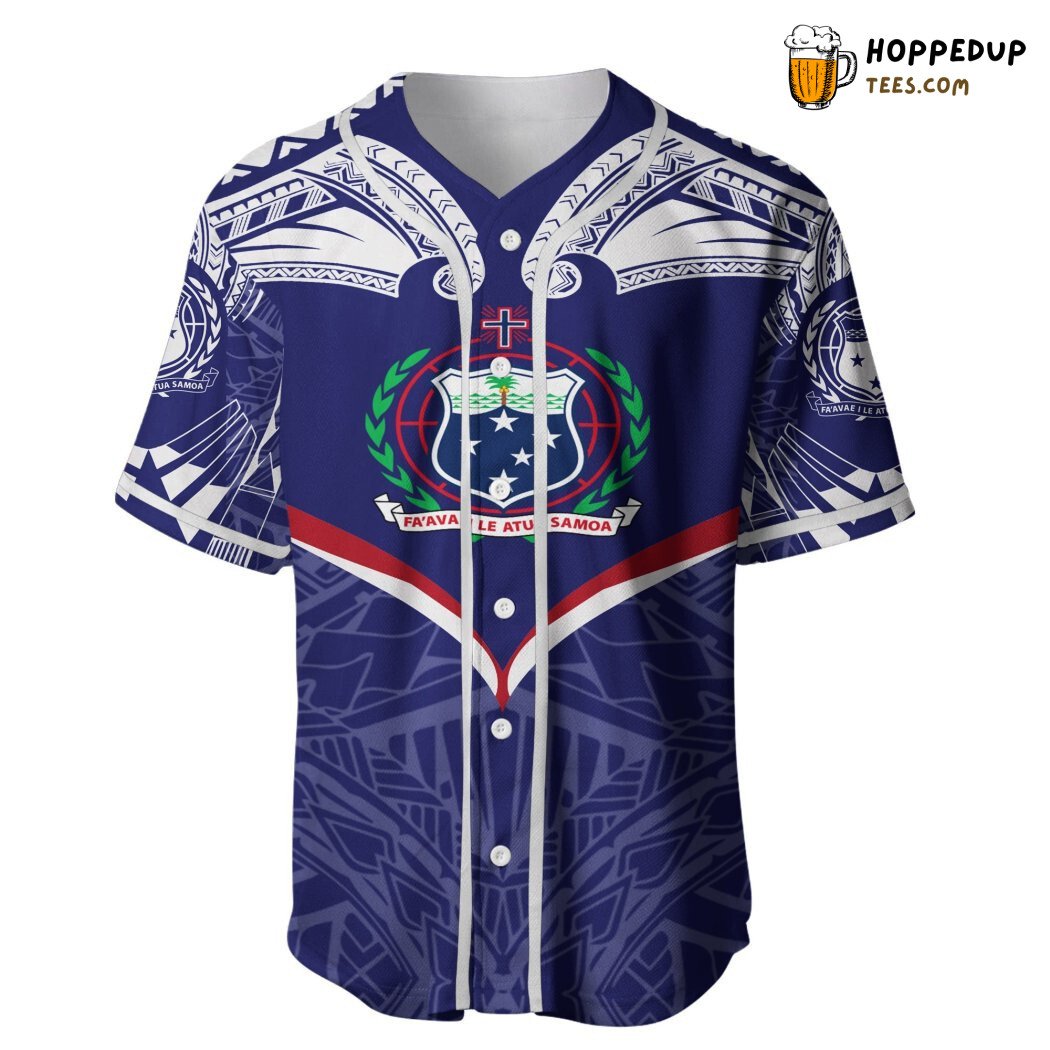 Samoa Powerful Flag Seal Polynesian Baseball Tee Jersey Shirts 3D