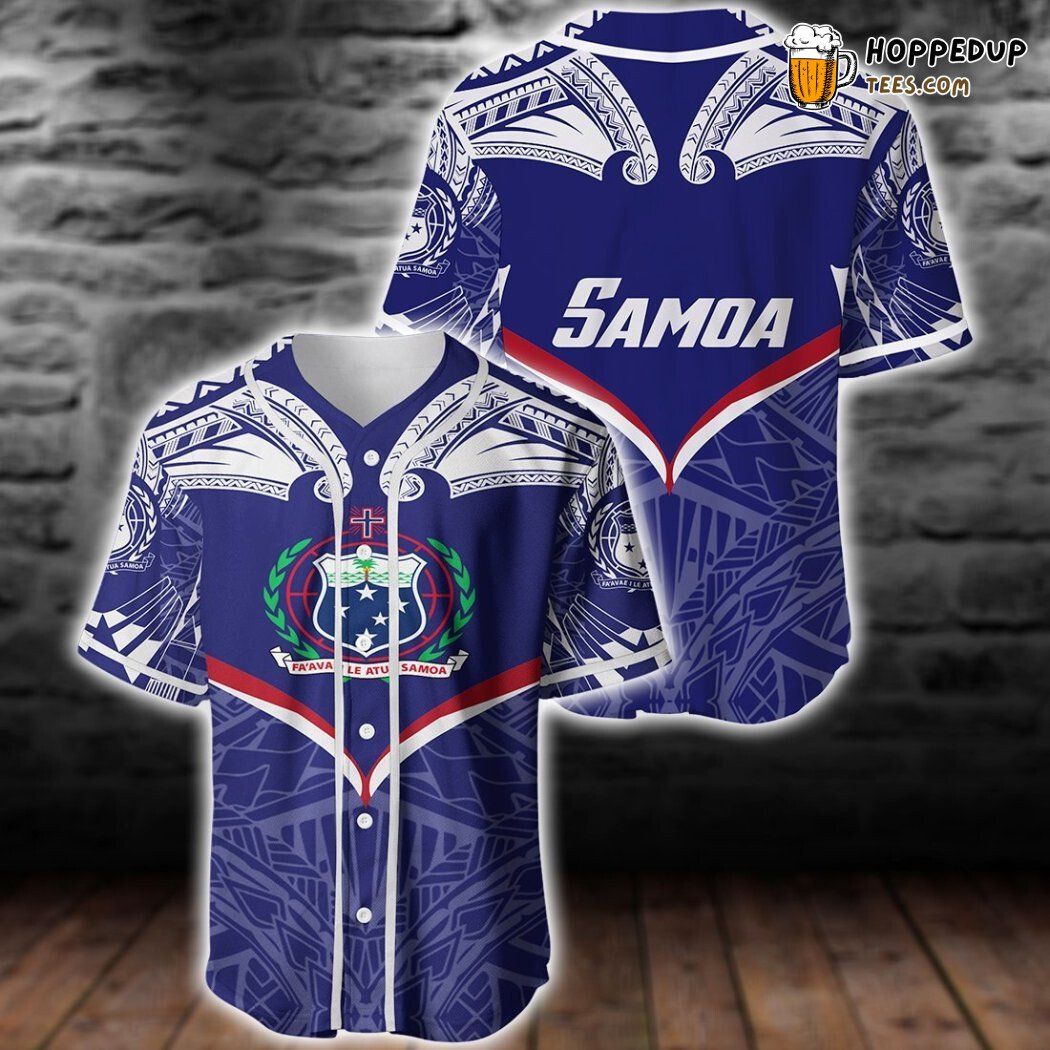Samoa Powerful Flag Seal Polynesian Baseball Tee Jersey Shirts 3D