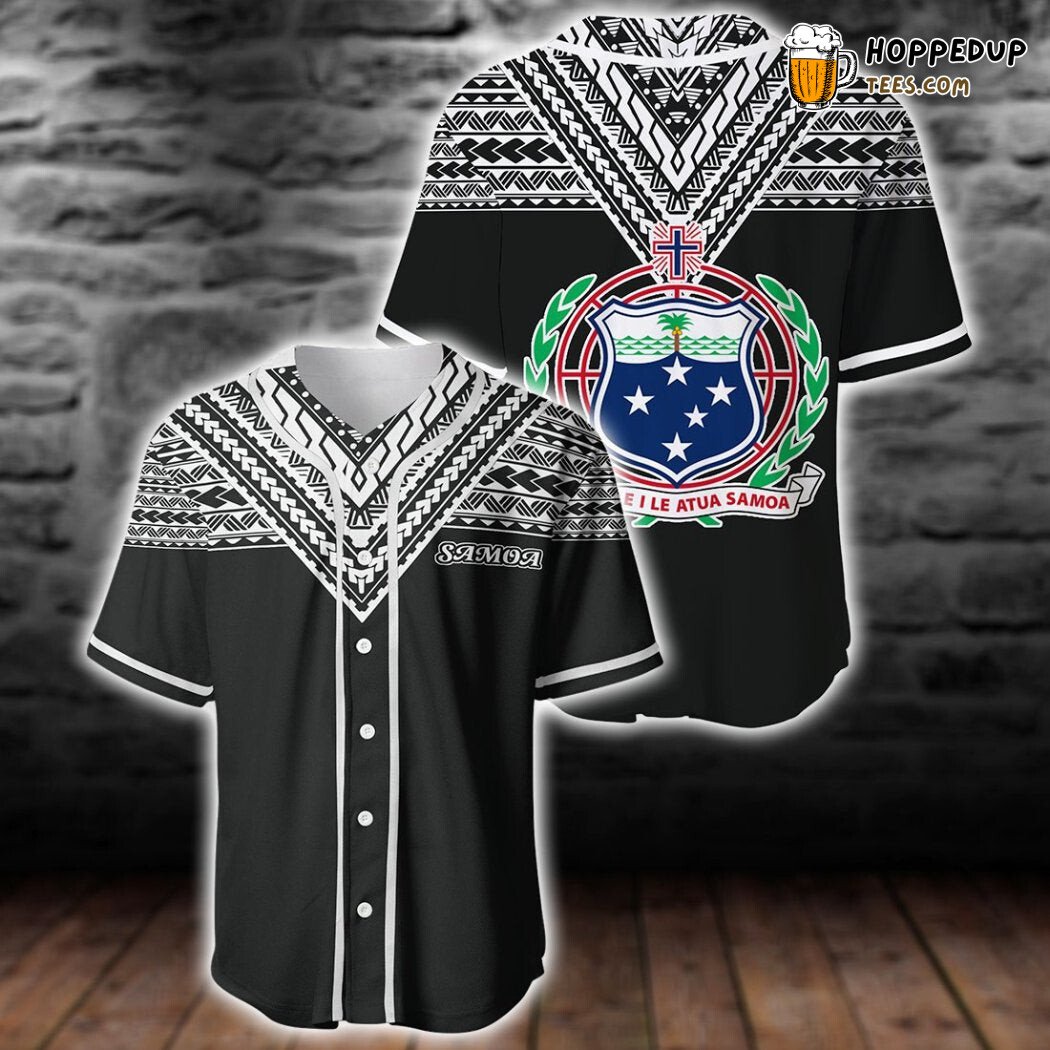 Samoan Classic Tattoo Art 3D Printed Baseball Jersey Shirt Style