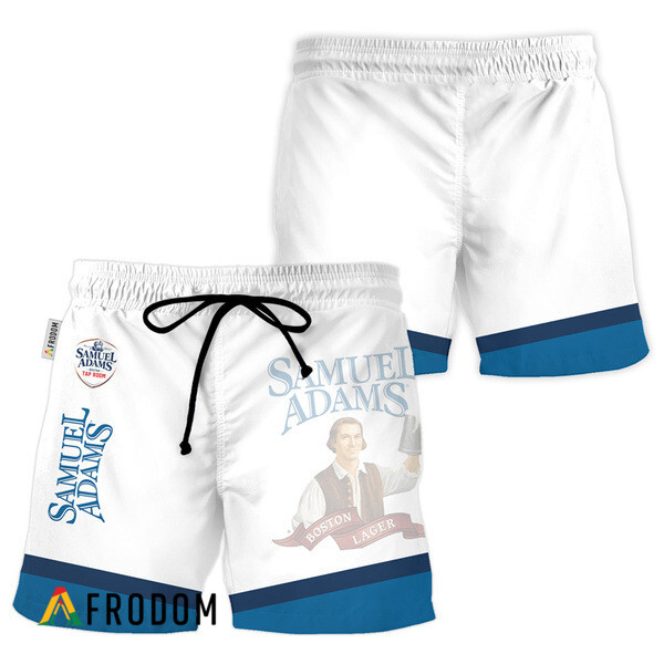 Samuel Adams Plain White Hawaii Swim Trunks HU Samuel Adams Plain White Hawaii Swim Trunks HU