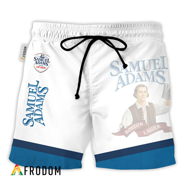 Samuel Adams Plain White Hawaii Swim Trunks HU