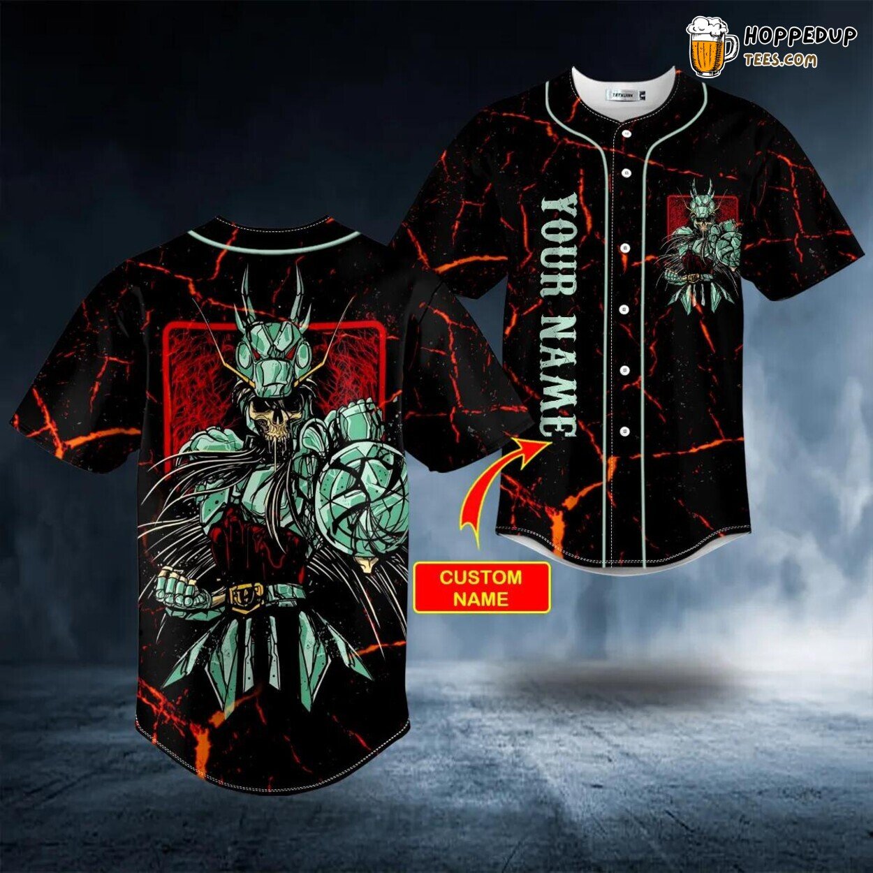 Samurai Dragon Unique Design Authentic Skull Baseball Jersey Edition