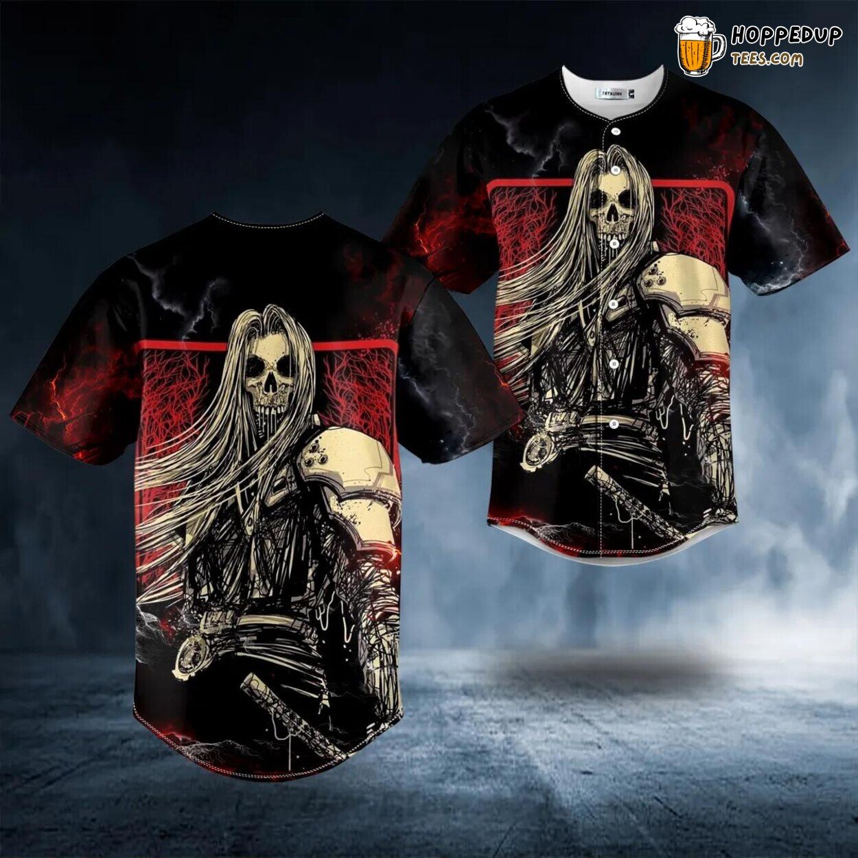 Samurai Grim Reaper Baseball Jersey Graphic Tees 3D Print Special Look