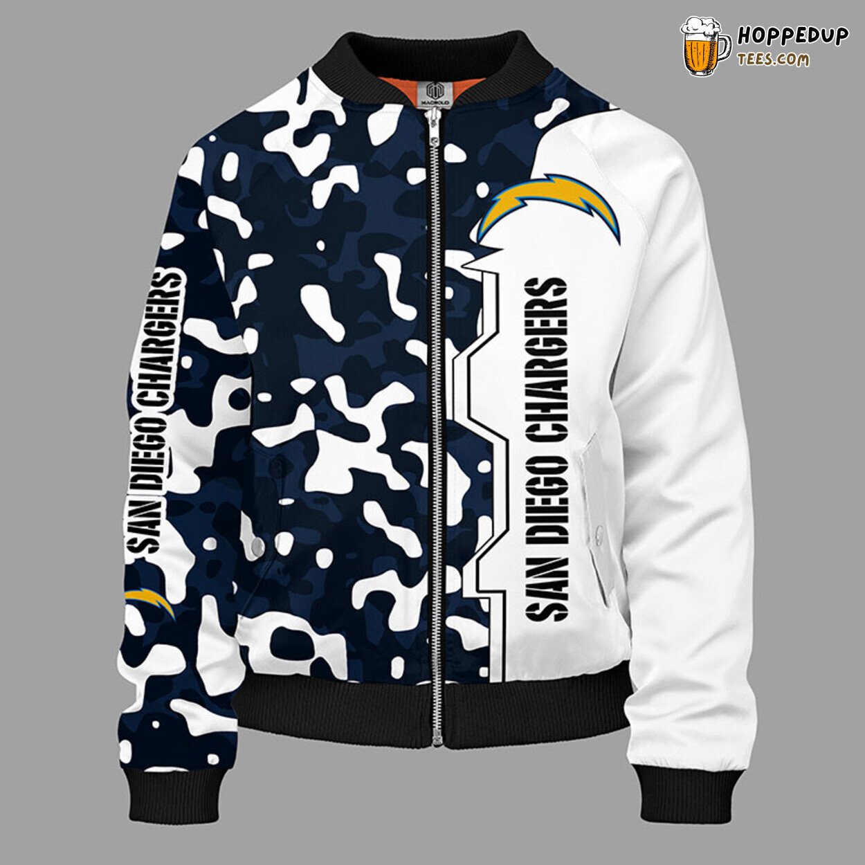 San Diego Chargers NFL Camouflage Blue Bomber Jacket Unique Theme