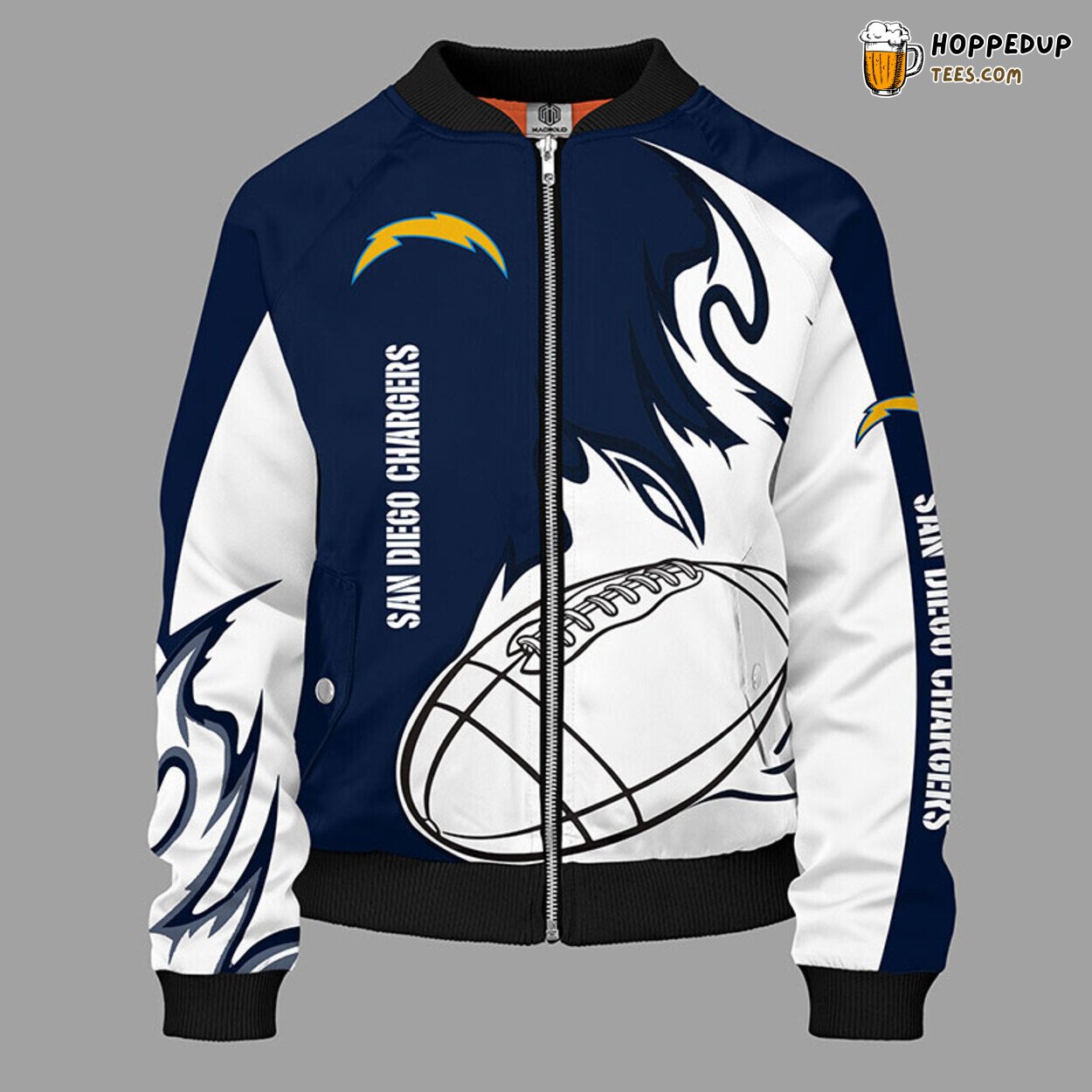 San Diego Chargers NFL Unisex Bomber Jacket Blue Distinct Theme