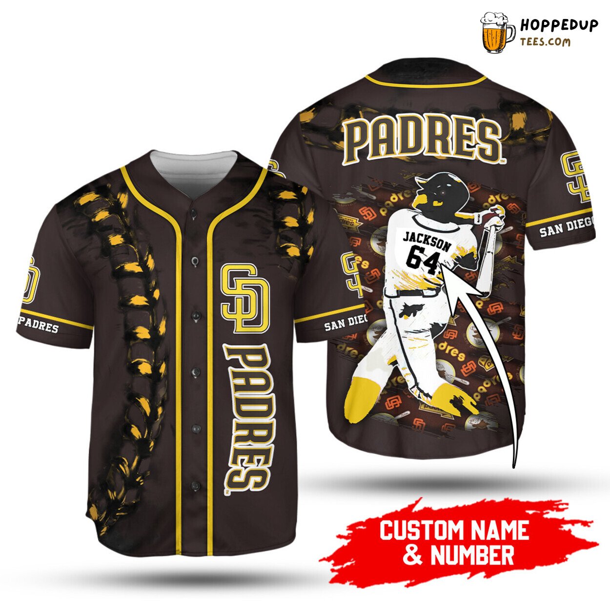 San Diego Padres Name Number Baseball Jersey Unisex MLB Personalized