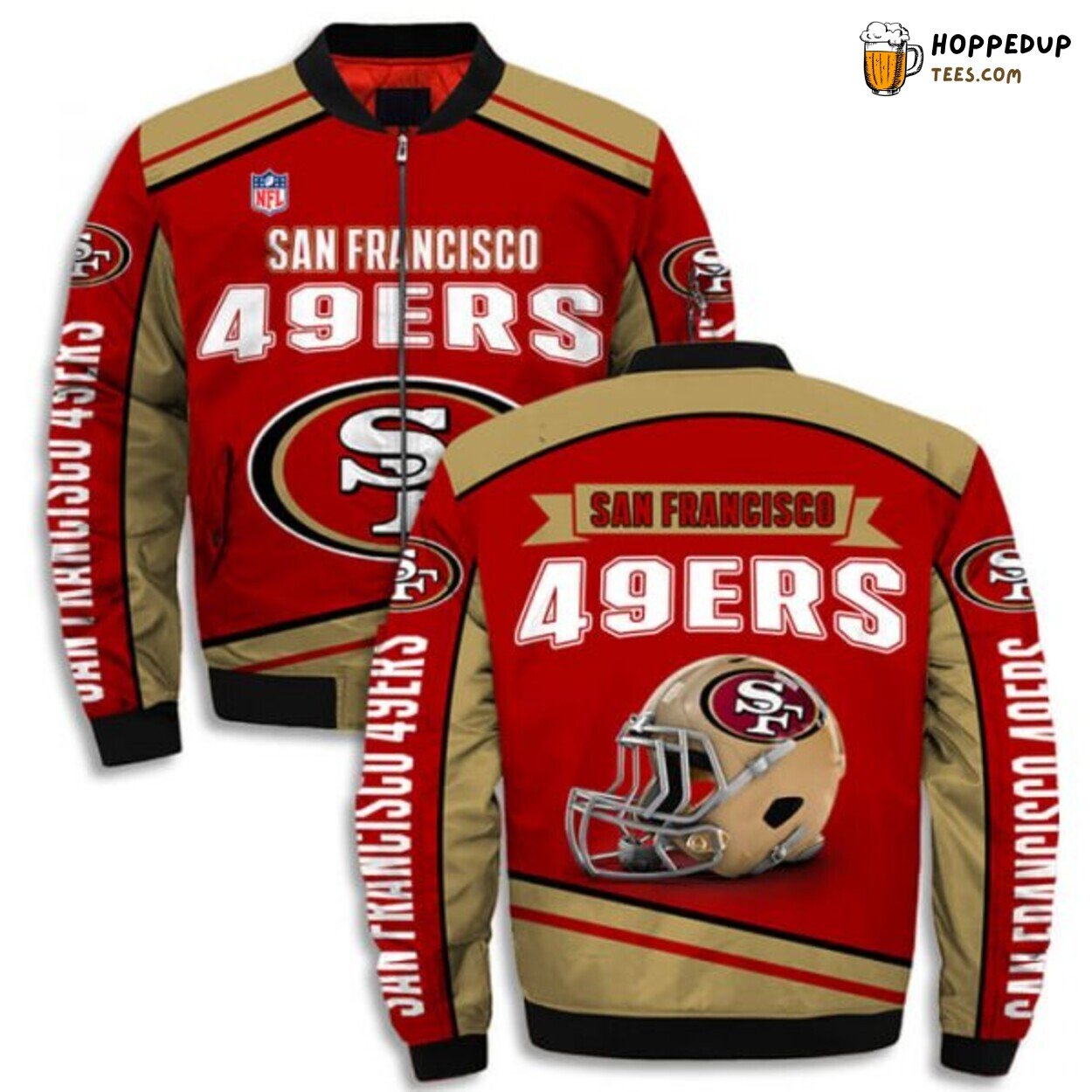 San Francisco 49ers Athletic Bomber Jacket with Printful 3D
