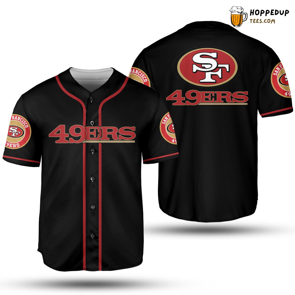 San Francisco 49ers Baseball Jersey Black Logo Perfect Gifts For Your Loved Ones Jersey Shirt