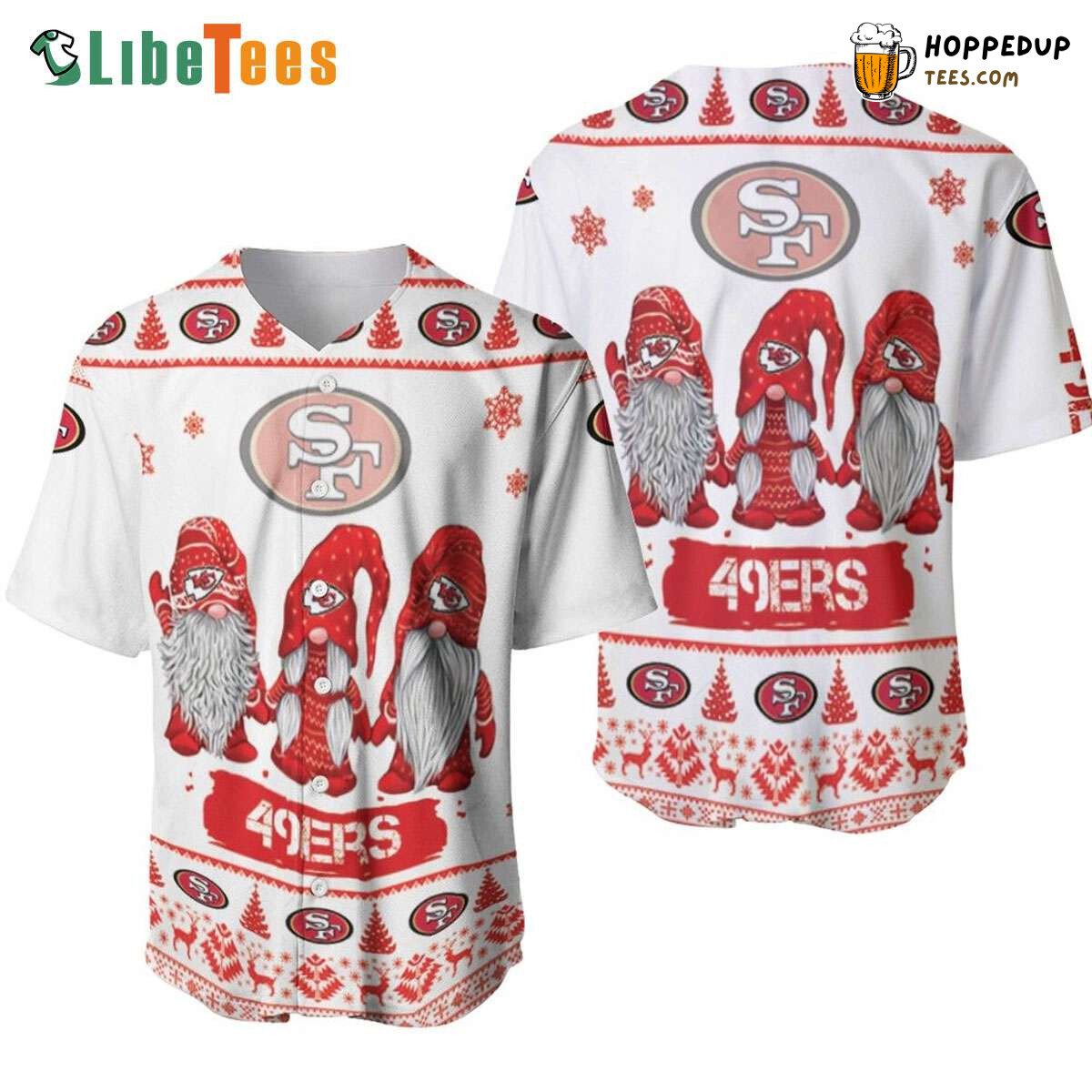 San Francisco 49ers Gnomes Christmas Baseball Jersey Seasonal Wear
