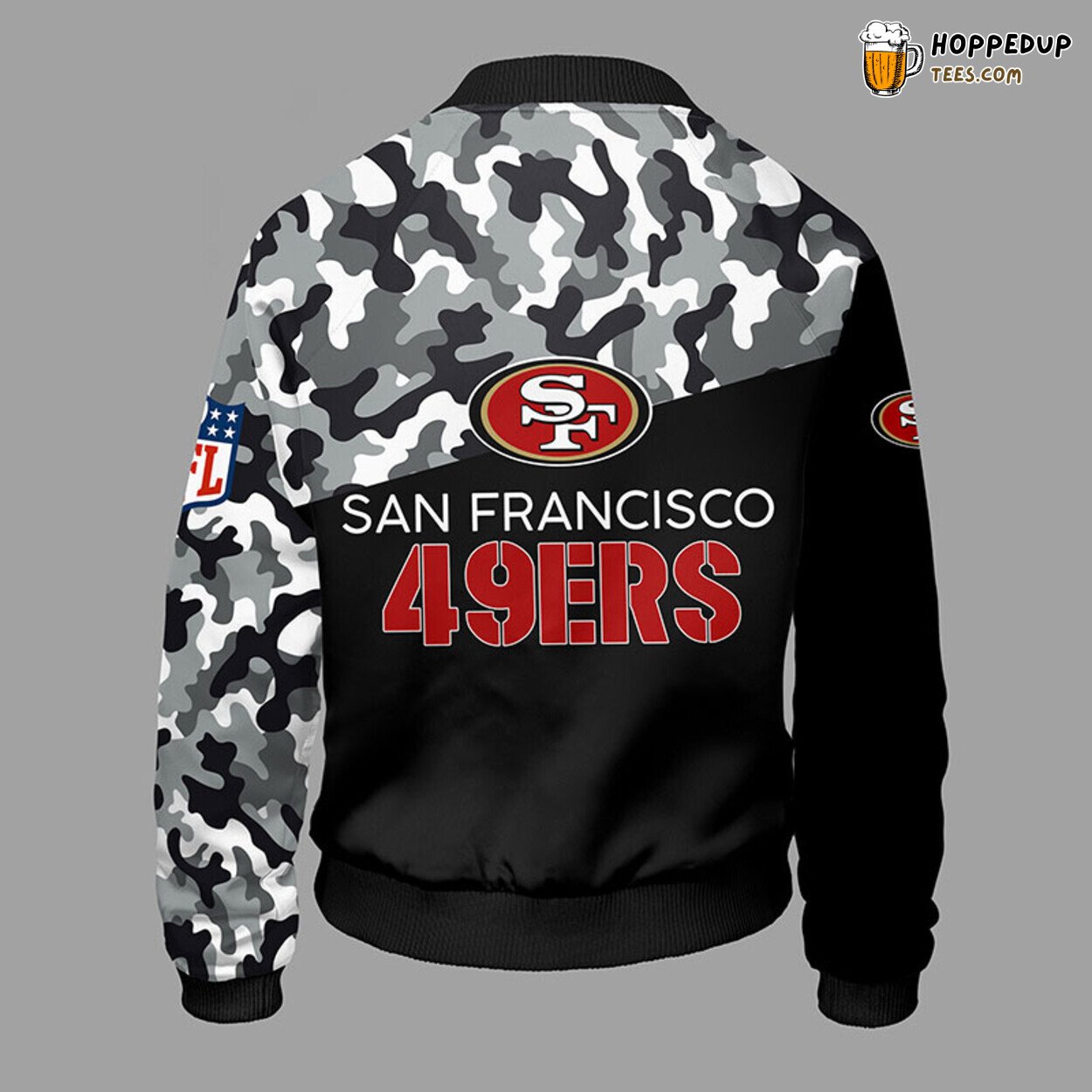 San Francisco 49ers NFL Bomber Jacket Camouflage Red Classic