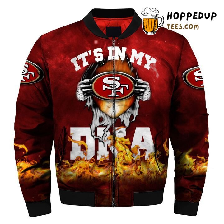 San Francisco 49ers NFL Groot Fire Graphic Bomber Jacket Trim San Francisco 49ers NFL Groot Fire Graphic Bomber Jacket Trim
