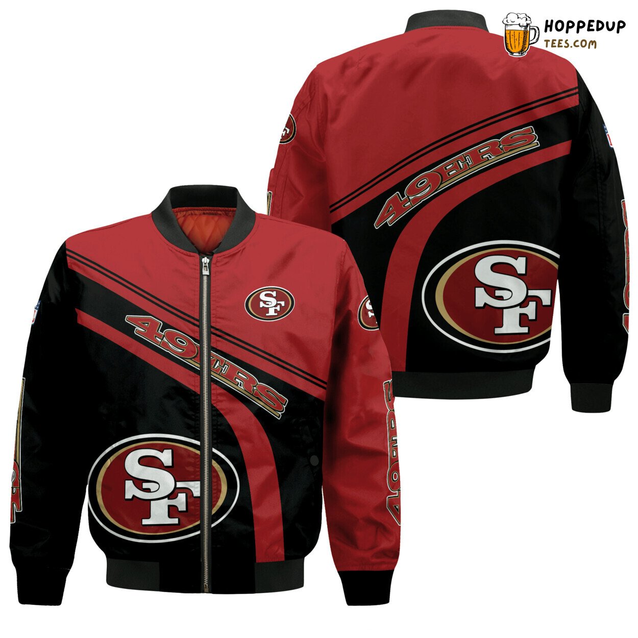 San Francisco 49ers NFL Red Black Statement Bomber Jacket
