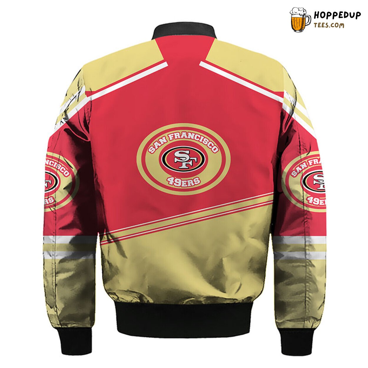 San Francisco 49ers NFL Red Olive Distinct Bomber Jacket Look