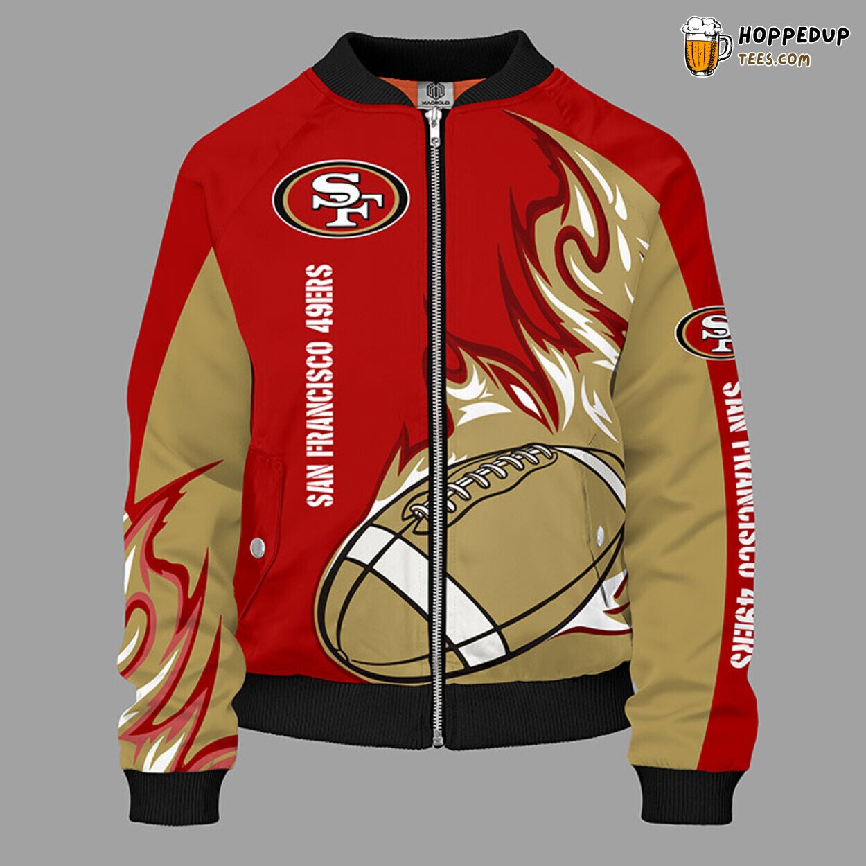 San Francisco 49ers NFL Unisex Red Bomber Jacket Signature Look