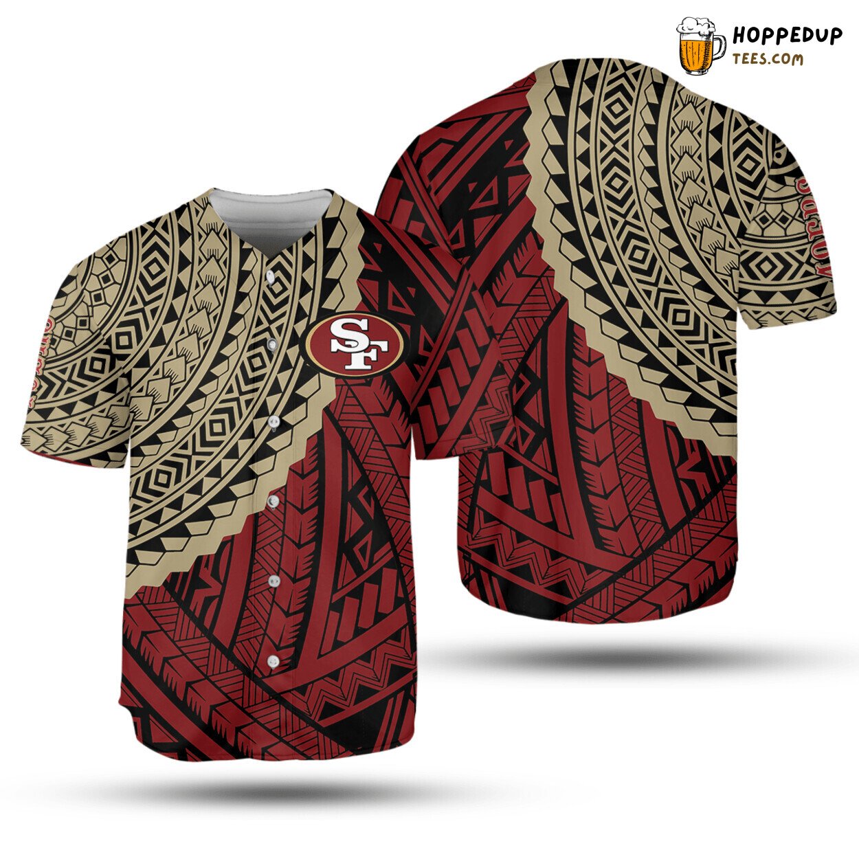 San Francisco 49ers Polynesian Tribal Baseball Jersey Unique